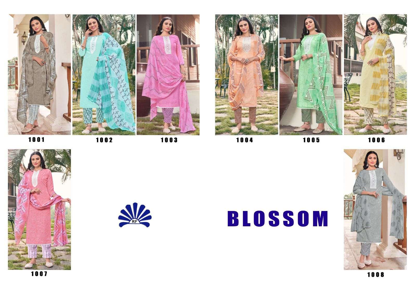Blossom By Radha Fab 5001 To 5008 Series Beautiful Suits Colorful Stylish Fancy Casual Wear & Ethnic Wear Cotton Dresses At Wholesale Price