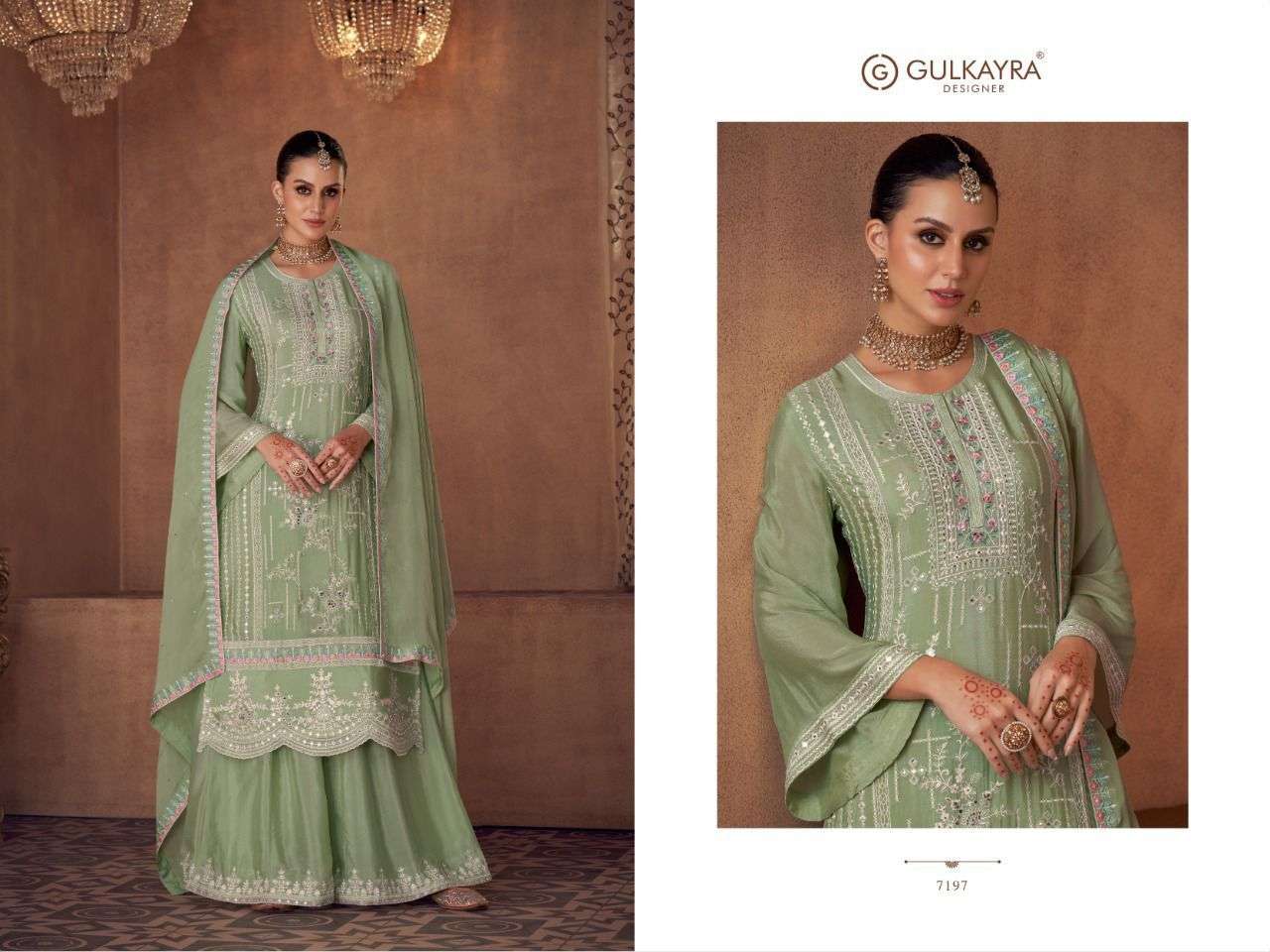 Vaani By Gulkayra Designer 7195 To 7198 Series Beautiful Stylish Sharara Suits Fancy Colorful Casual Wear & Ethnic Wear & Ready To Wear Pure Georgette/Chinnon Embroidered Dresses At Wholesale Price