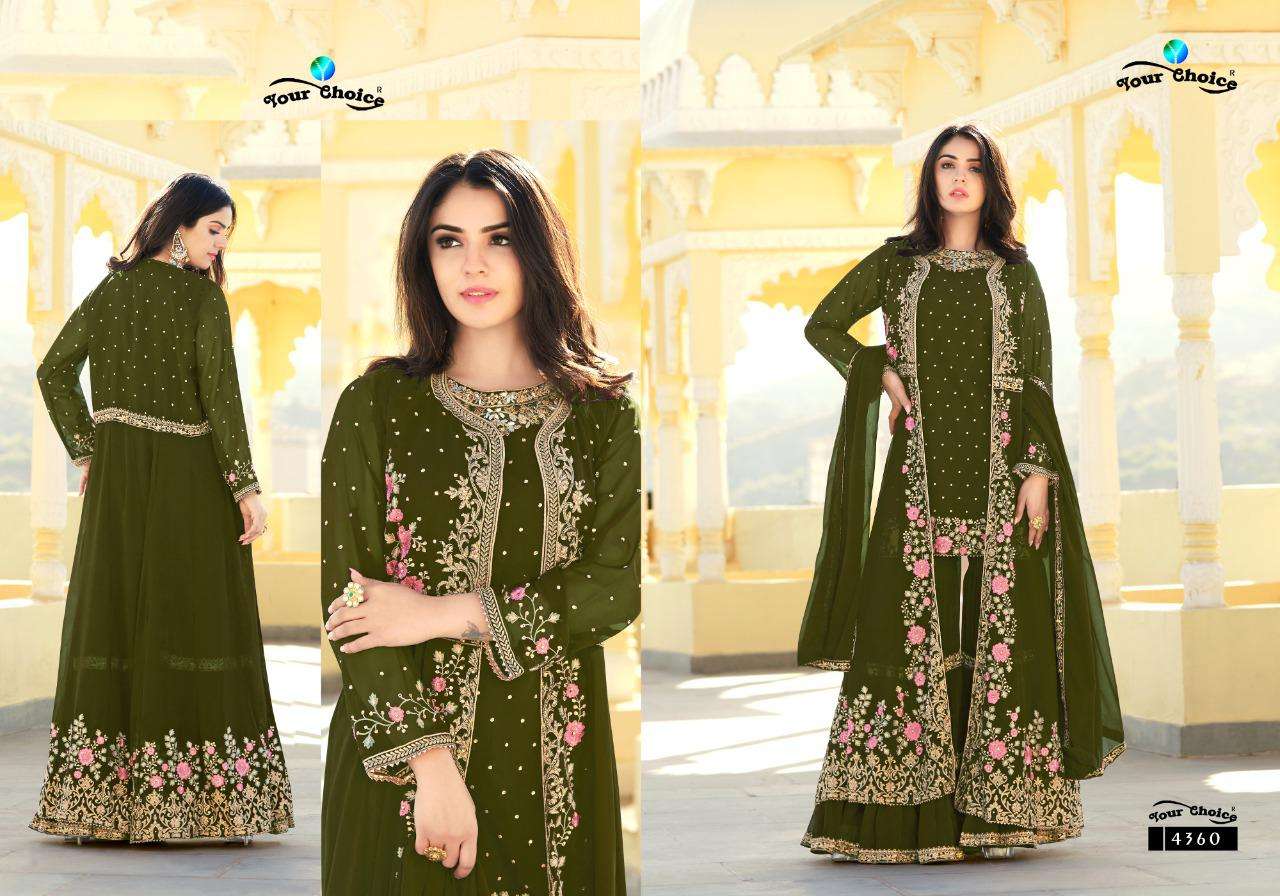 Fashionista Vol-2 By Your Choice 4355 To 4360 Series Beautiful Sharara Suits Colorful Stylish Fancy Casual Wear & Ethnic Wear Georgette Embroidered Dresses At Wholesale Price