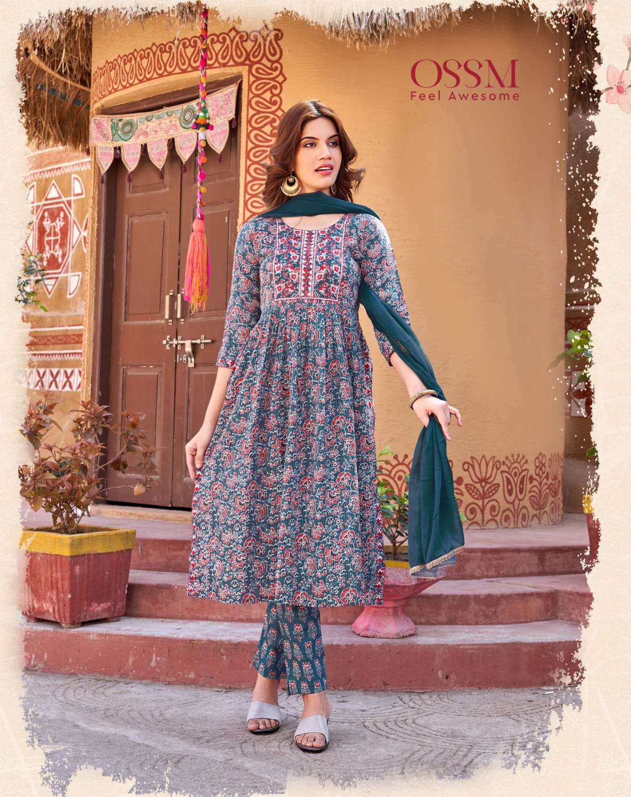 COTTON NYRA BY OSSM 01 TO 06 SERIES BEAUTIFUL STYLISH SUITS FANCY COLORFUL CASUAL WEAR & ETHNIC WEAR & READY TO WEAR COTTON PRINT DRESSES AT WHOLESALE PRICE