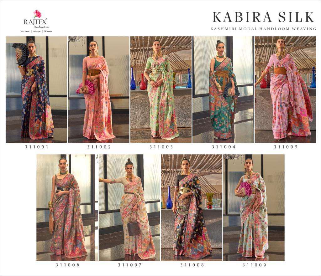Kabira Silk By Raj Tex 311001 To 311009 Series Indian Traditional Wear Collection Beautiful Stylish Fancy Colorful Party Wear & Occasional Wear Silk Sarees At Wholesale Price