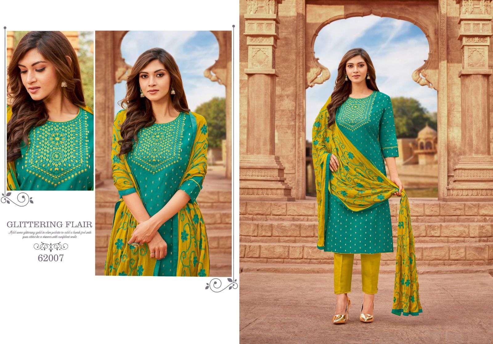 MAIRIN VOL-9 BY KAPIL TRENDZ 62001 TO 62010 SERIES BEAUTIFUL STYLISH SUITS FANCY COLORFUL CASUAL WEAR & ETHNIC WEAR & READY TO WEAR CHANDERI WITH WORK DRESSES AT WHOLESALE PRICE