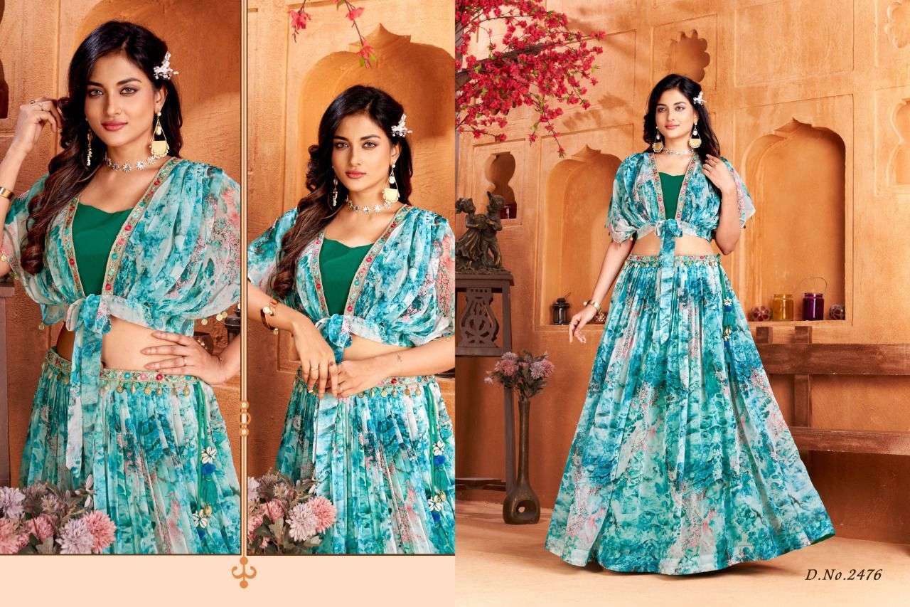 CANVAS BY ANANDAM 2474 TO 2477 SERIES INDIAN TRADITIONAL BEAUTIFUL STYLISH DESIGNER BANARASI SILK JACQUARD EMBROIDERED PARTY WEAR MARBLE LEHENGAS AT WHOLESALE PRICE