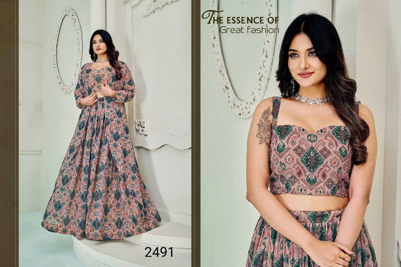 DESI TADKA BY ANANDAM 2489 TO 2491 SERIES INDIAN TRADITIONAL BEAUTIFUL STYLISH DESIGNER BANARASI SILK JACQUARD EMBROIDERED PARTY WEAR GEORGETTE LEHENGAS AT WHOLESALE PRICE