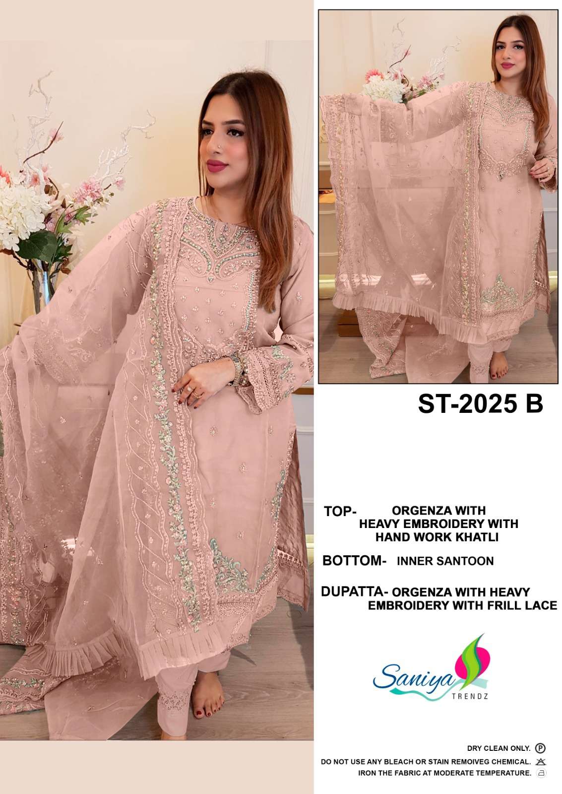 SANIYA TRENDZ 2025 COLOURS BY SANIYA TRENDZ 2025-A TO 2025-D SERIES PAKISTANI SUITS BEAUTIFUL FANCY COLORFUL STYLISH PARTY WEAR & OCCASIONAL WEAR PURE ORGANZA EMBROIDERY DRESSES AT WHOLESALE PRICE