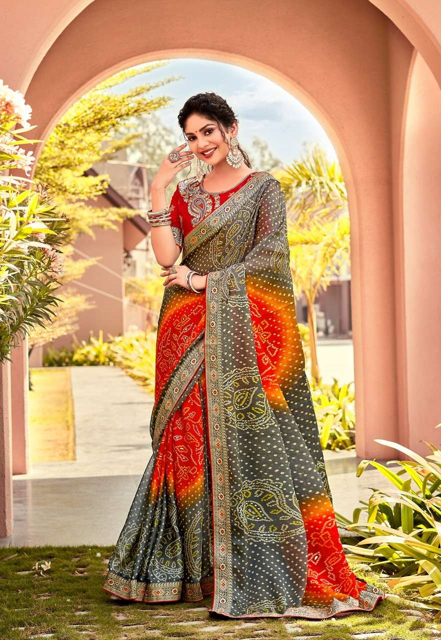 MANGALAM VOL-2 BY STYLEWELL 711 TO 721 SERIES INDIAN TRADITIONAL WEAR COLLECTION BEAUTIFUL STYLISH FANCY COLORFUL PARTY WEAR & OCCASIONAL WEAR BANDHEJ SAREES AT WHOLESALE PRICE