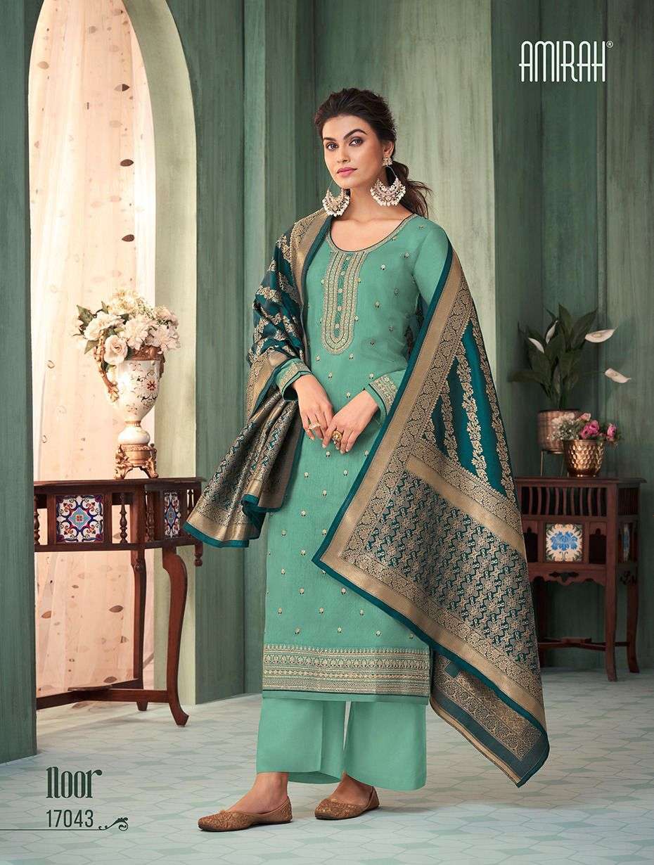 Noor By Amirah 17041 To 17046 Series Beautiful Suits Colorful Stylish Fancy Casual Wear & Ethnic Wear Chinnon Silk Dresses At Wholesale Price