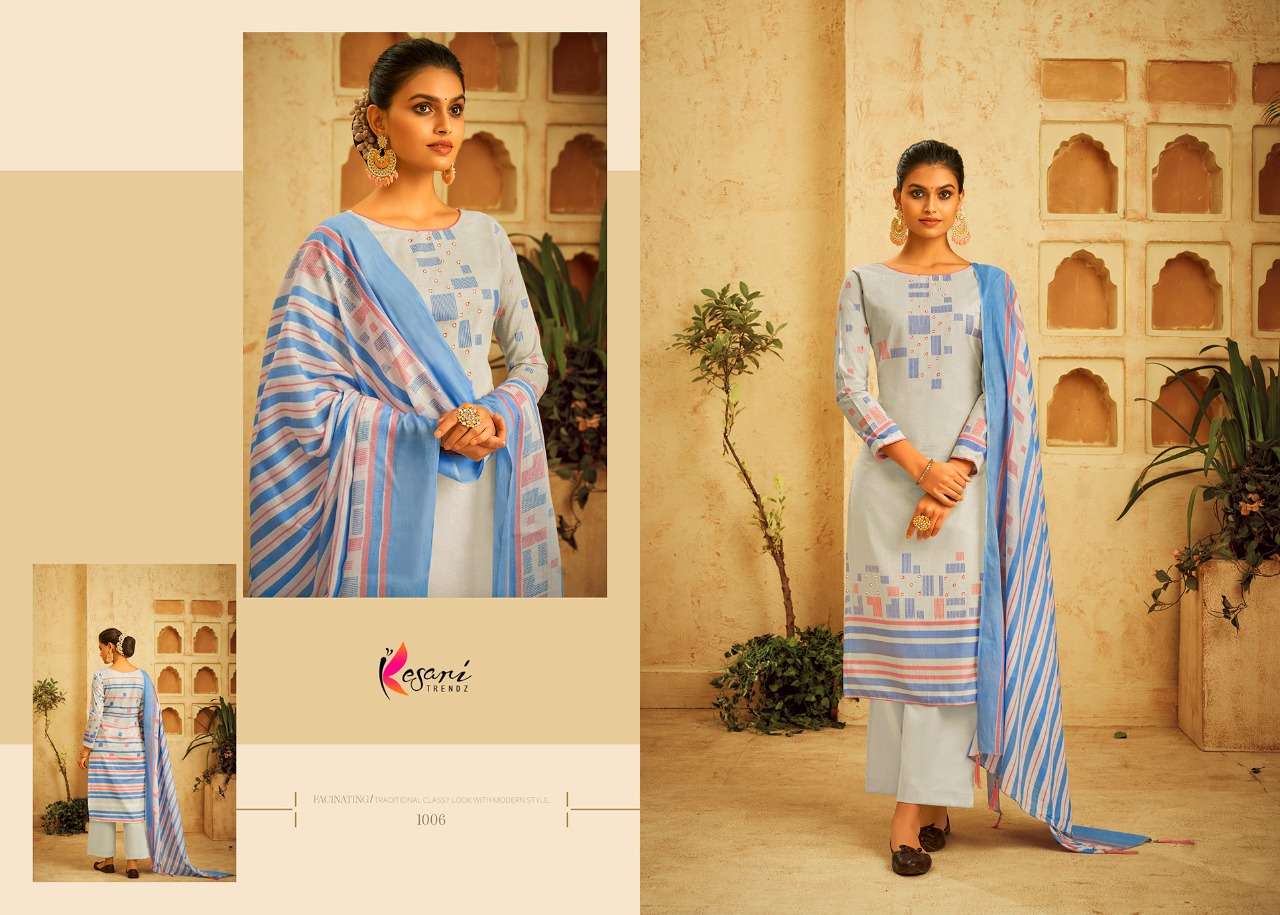 ALISHA BY KESARI TRENDZ 1001 TO 1006 SERIES BEAUTIFUL SUITS COLORFUL STYLISH FANCY CASUAL WEAR & ETHNIC WEAR COTTON LAWN PRINT DRESSES AT WHOLESALE PRICE