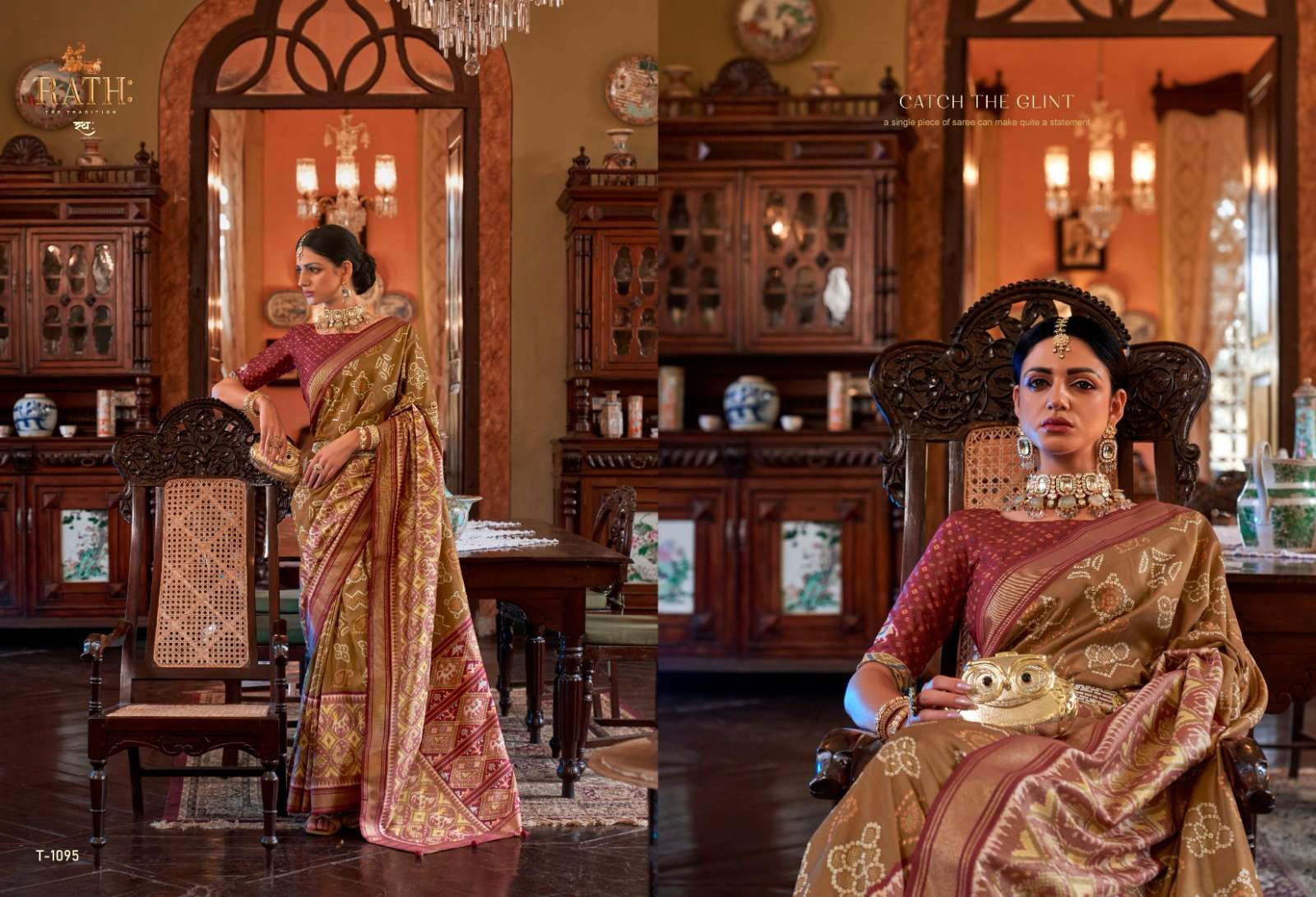 Rang Mahal By Rath 1090 To 1099 Series Indian Traditional Wear Collection Beautiful Stylish Fancy Colorful Party Wear & Occasional Wear Tussar Silk Sarees At Wholesale Price