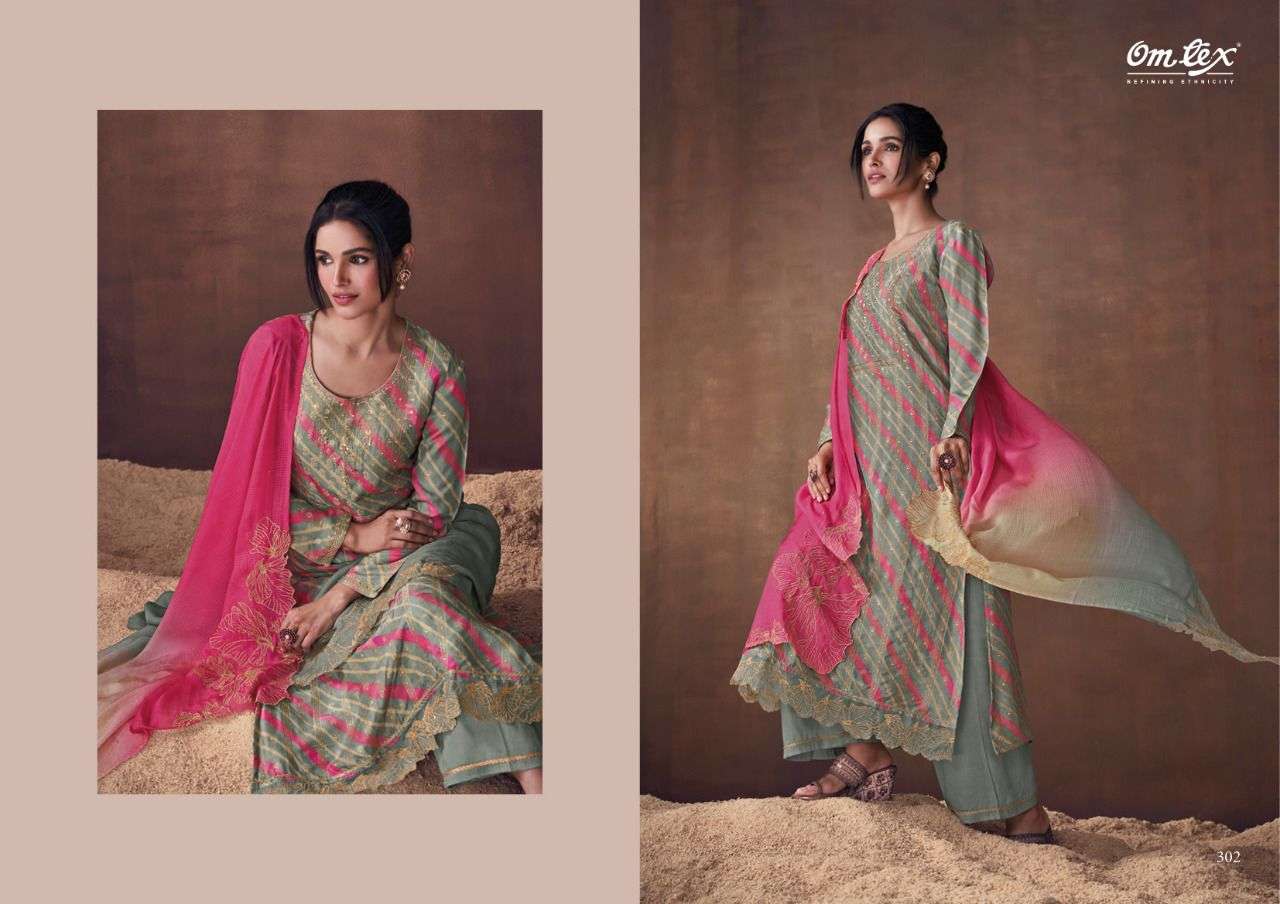 Vrunda By Om Tex 301 To 306 Series Designer Suits Collection Beautiful Stylish Colorful Fancy Party Wear & Occasional Wear Banarasi Jacquard Dresses At Wholesale Price