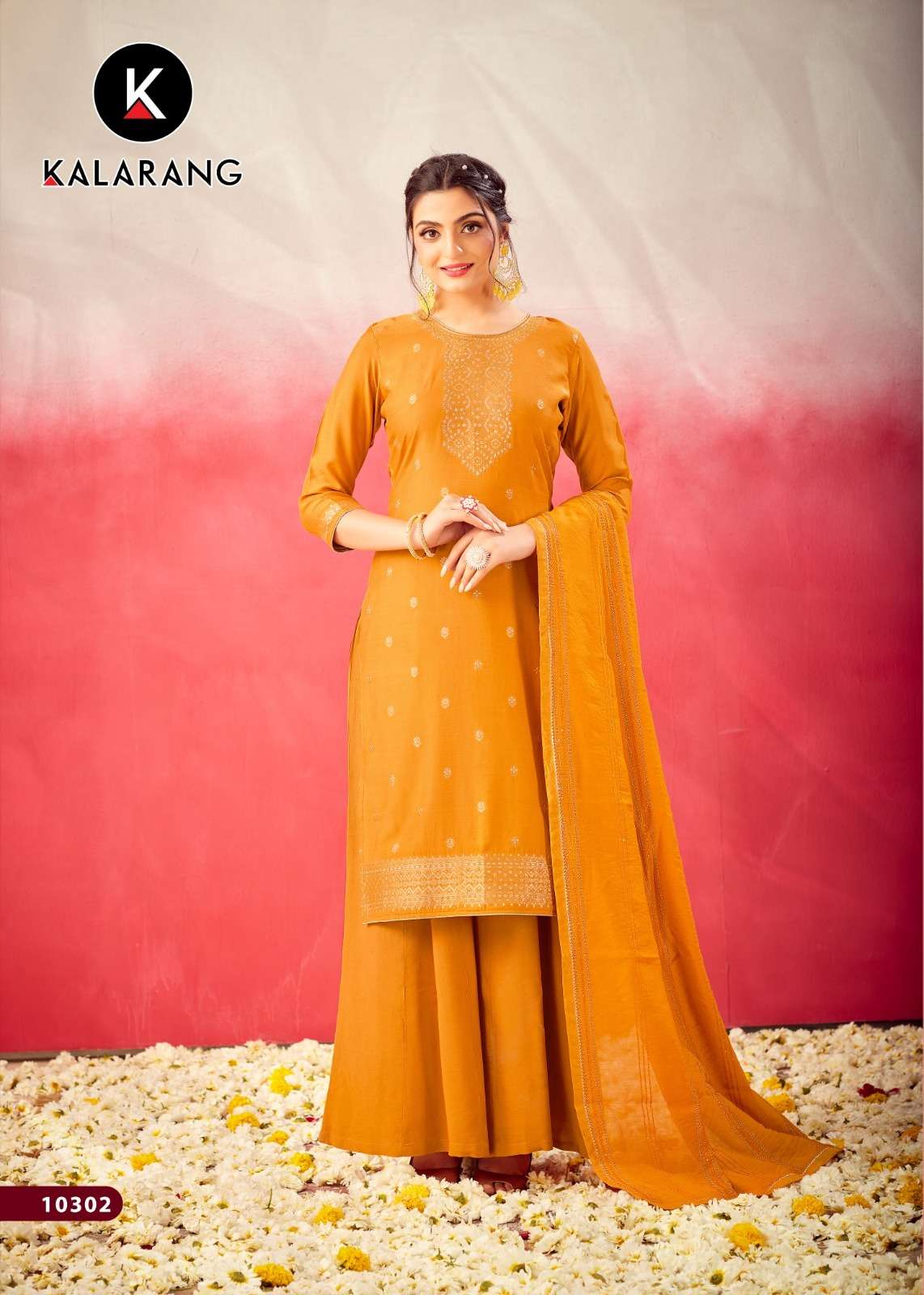 SUHASHINI BY KALARANG 10301 TO 10306 SERIES DESIGNER SHARARA SUITS COLLECTION BEAUTIFUL STYLISH COLORFUL FANCY PARTY WEAR & OCCASIONAL WEAR MUSLIN DOLA JACQUARD DRESSES AT WHOLESALE PRICE