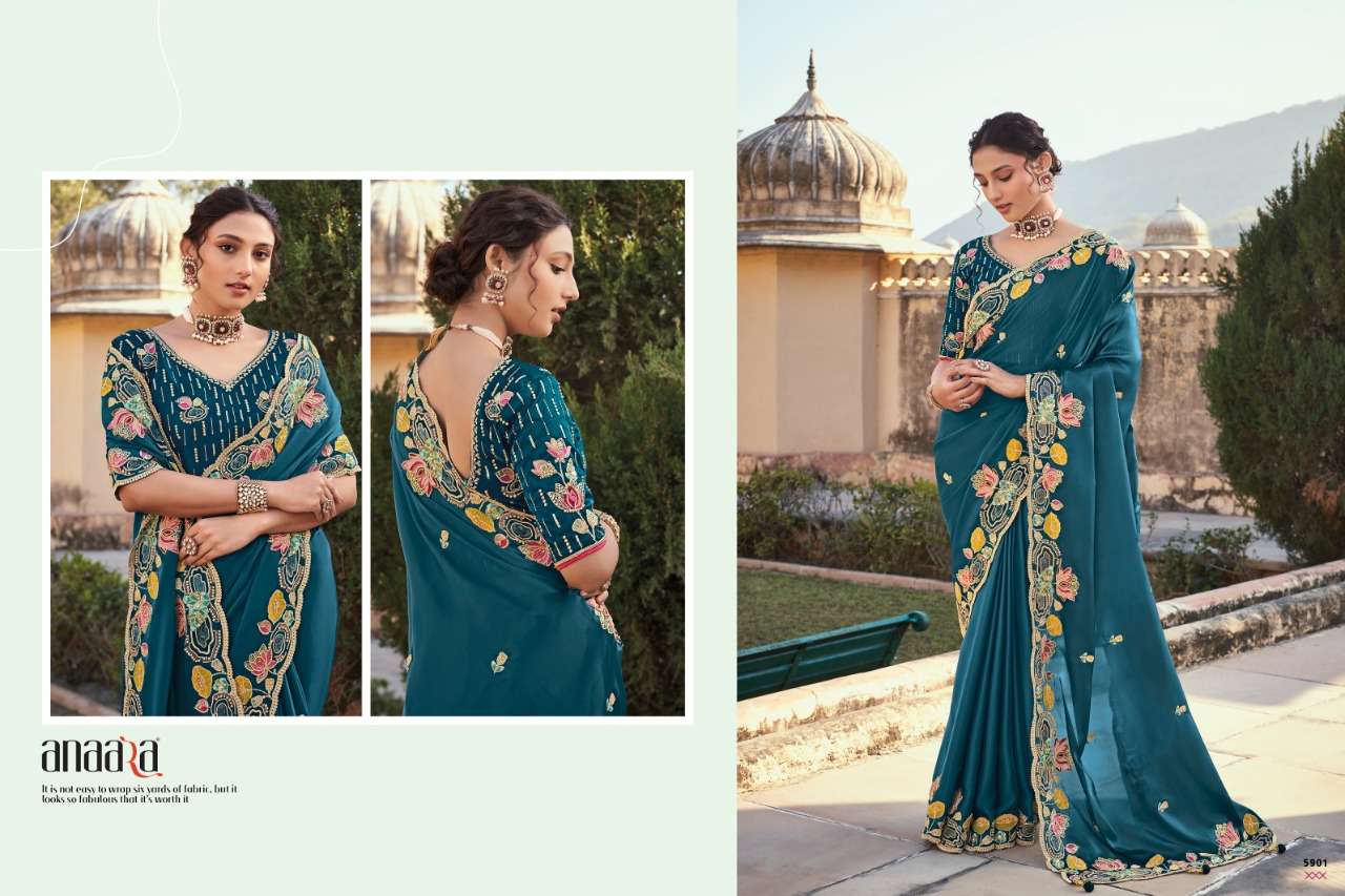 Anaara 5901 Series By Tathastu 5901 To 5912 Series Indian Traditional Wear Collection Beautiful Stylish Fancy Colorful Party Wear & Occasional Wear Fancy Sarees At Wholesale Price