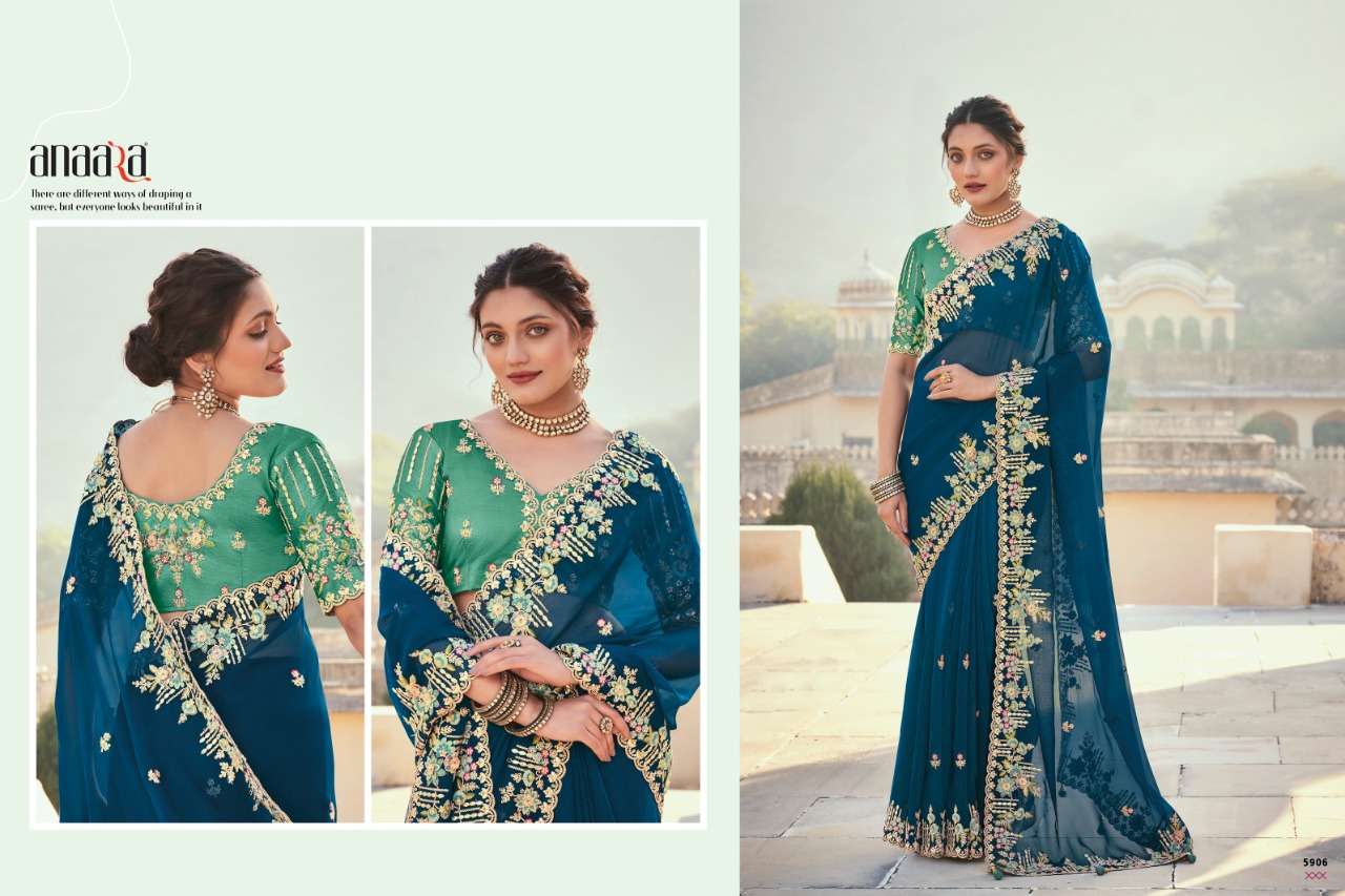 Anaara 5901 Series By Tathastu 5901 To 5912 Series Indian Traditional Wear Collection Beautiful Stylish Fancy Colorful Party Wear & Occasional Wear Fancy Sarees At Wholesale Price