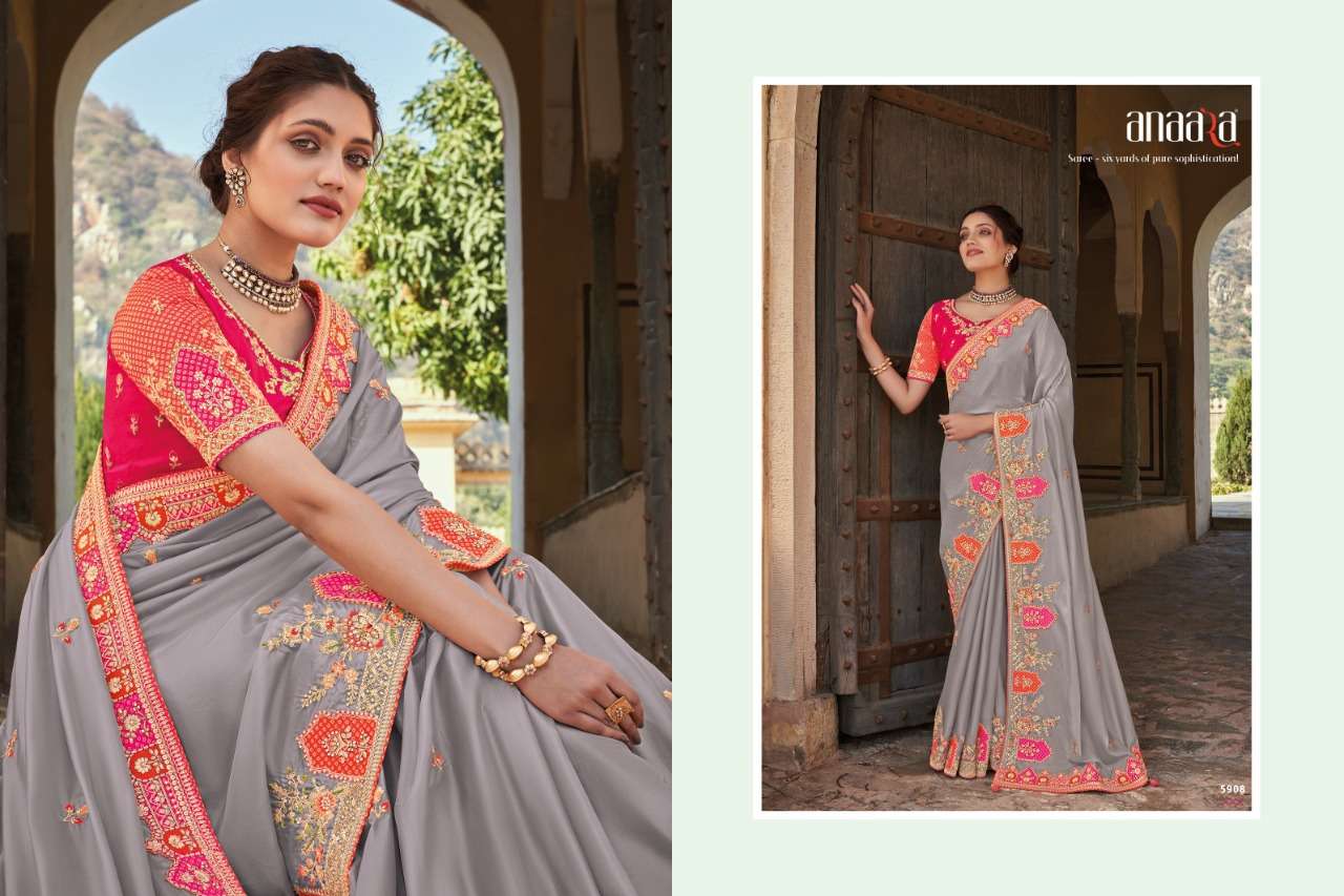 Anaara 5901 Series By Tathastu 5901 To 5912 Series Indian Traditional Wear Collection Beautiful Stylish Fancy Colorful Party Wear & Occasional Wear Fancy Sarees At Wholesale Price