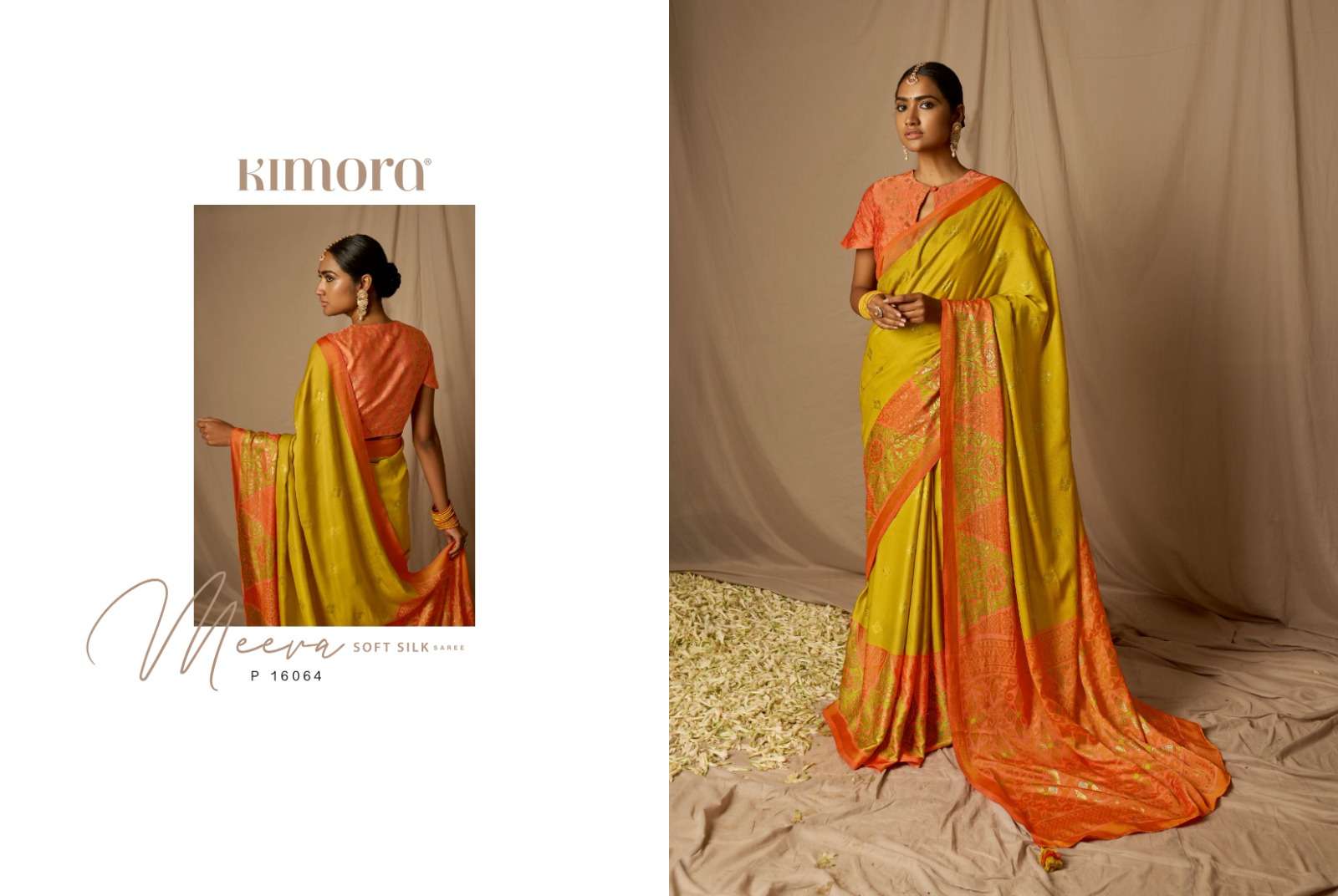 Meera Vol-11 By Kimora Fashion 16061 To 16071 Series Indian Traditional Wear Collection Beautiful Stylish Fancy Colorful Party Wear & Occasional Wear Brasso Sarees At Wholesale Price