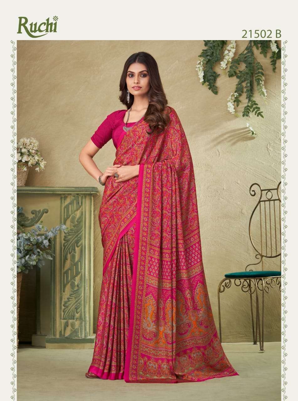 Vivanta Silk Vol-16 By Ruchi 21501-A To 21506-B Series Indian Traditional Wear Collection Beautiful Stylish Fancy Colorful Party Wear & Occasional Wear Crepe Silk Sarees At Wholesale Price