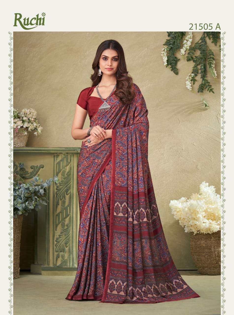 Vivanta Silk Vol-16 By Ruchi 21501-A To 21506-B Series Indian Traditional Wear Collection Beautiful Stylish Fancy Colorful Party Wear & Occasional Wear Crepe Silk Sarees At Wholesale Price