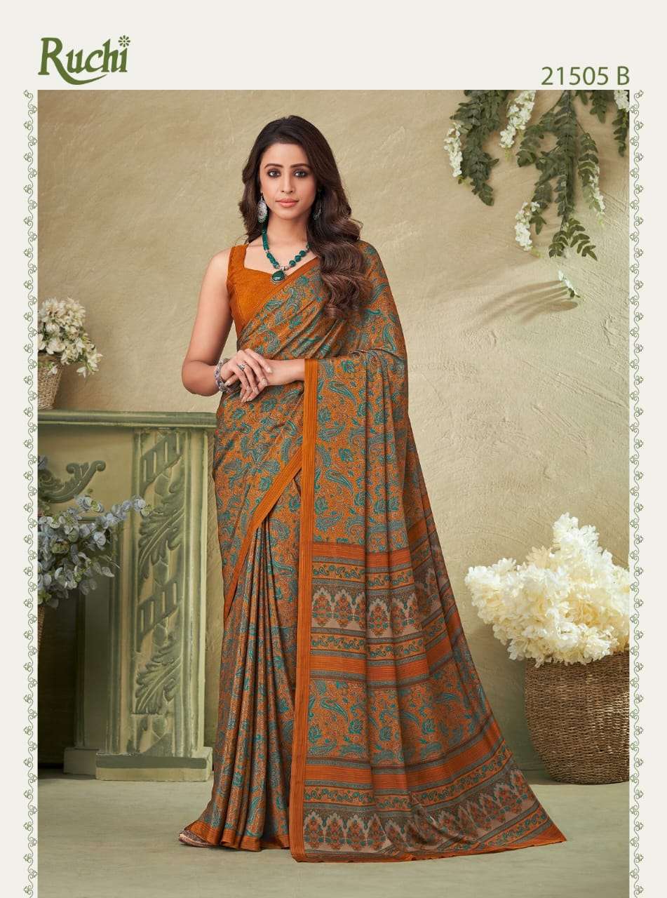 Vivanta Silk Vol-16 By Ruchi 21501-A To 21506-B Series Indian Traditional Wear Collection Beautiful Stylish Fancy Colorful Party Wear & Occasional Wear Crepe Silk Sarees At Wholesale Price