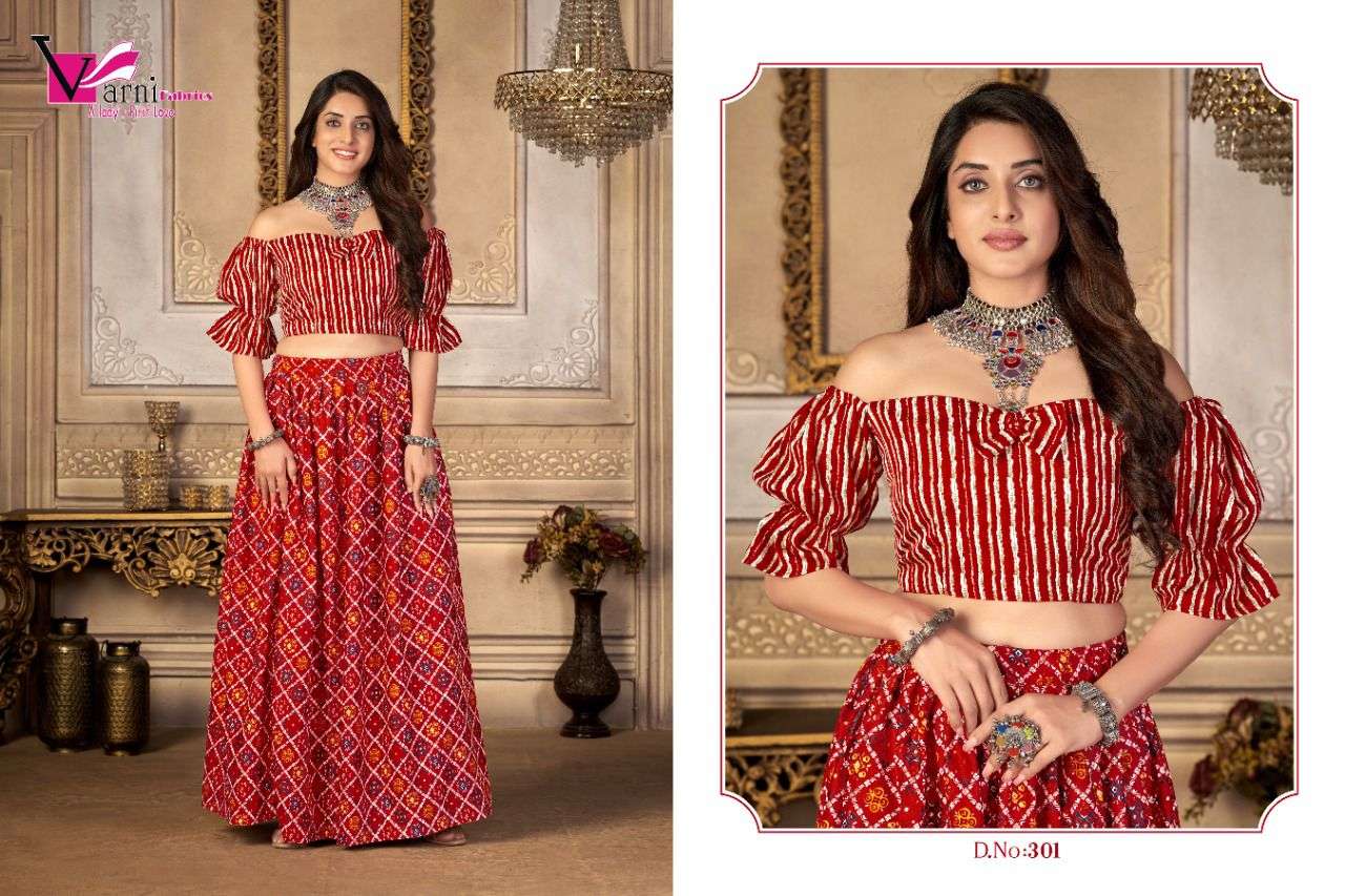 Zeeya Raas By Varni Fabrics 301 To 304 Series Designer Beautiful Navratri Collection Occasional Wear & Party Wear Silk Lehengas At Wholesale Price