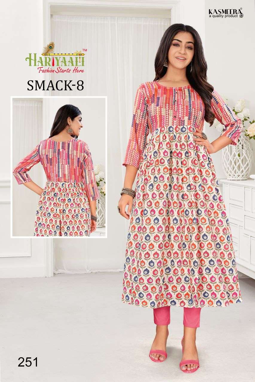 SMACK VOL-8 BY HARIYAALI 222 TO 251 SERIES DESIGNER STYLISH FANCY COLORFUL BEAUTIFUL PARTY WEAR & ETHNIC WEAR COLLECTION CAPSULE KURTIS AT WHOLESALE PRICE