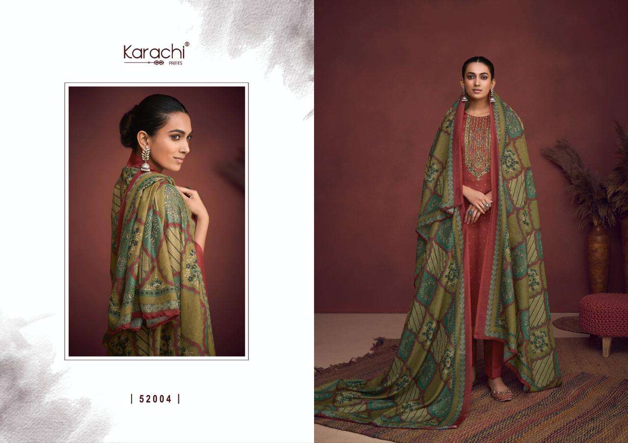 NIKHAR BY KARACHI 52001 TO 52006 SERIES DESIGNER SUITS COLLECTION BEAUTIFUL STYLISH COLORFUL FANCY PARTY WEAR & OCCASIONAL WEAR PURE JAM SATIN DRESSES AT WHOLESALE PRICE