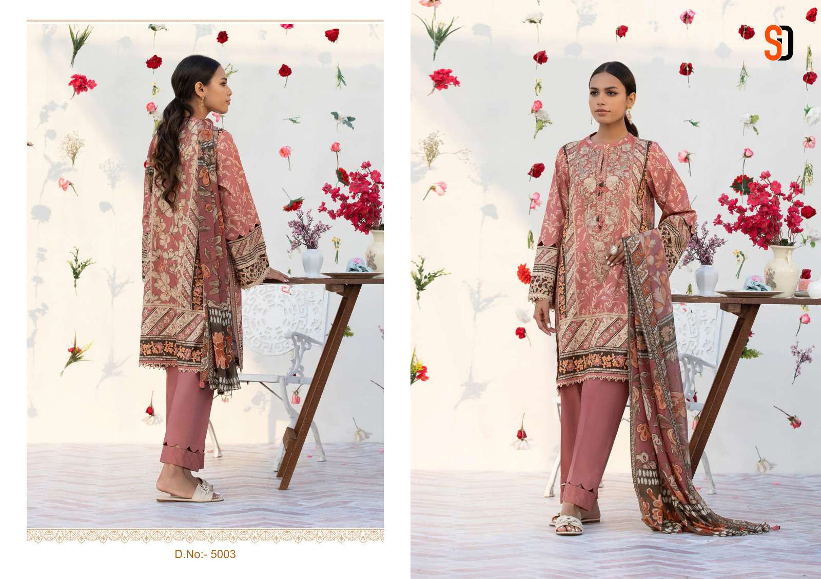 Mahgul Vol-5 By Shraddha Designer 5001 To 5004 Series Designer Pakistani Suits Beautiful Fancy Stylish Colorful Party Wear & Occasional Wear Lawn Cotton Printed Embroidery Dresses At Wholesale Price