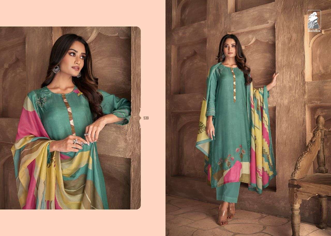 ITRA BY SAHIBA FABRICS BEAUTIFUL SUITS COLORFUL STYLISH FANCY CASUAL WEAR & ETHNIC WEAR MUSLIN SILK DRESSES AT WHOLESALE PRICE