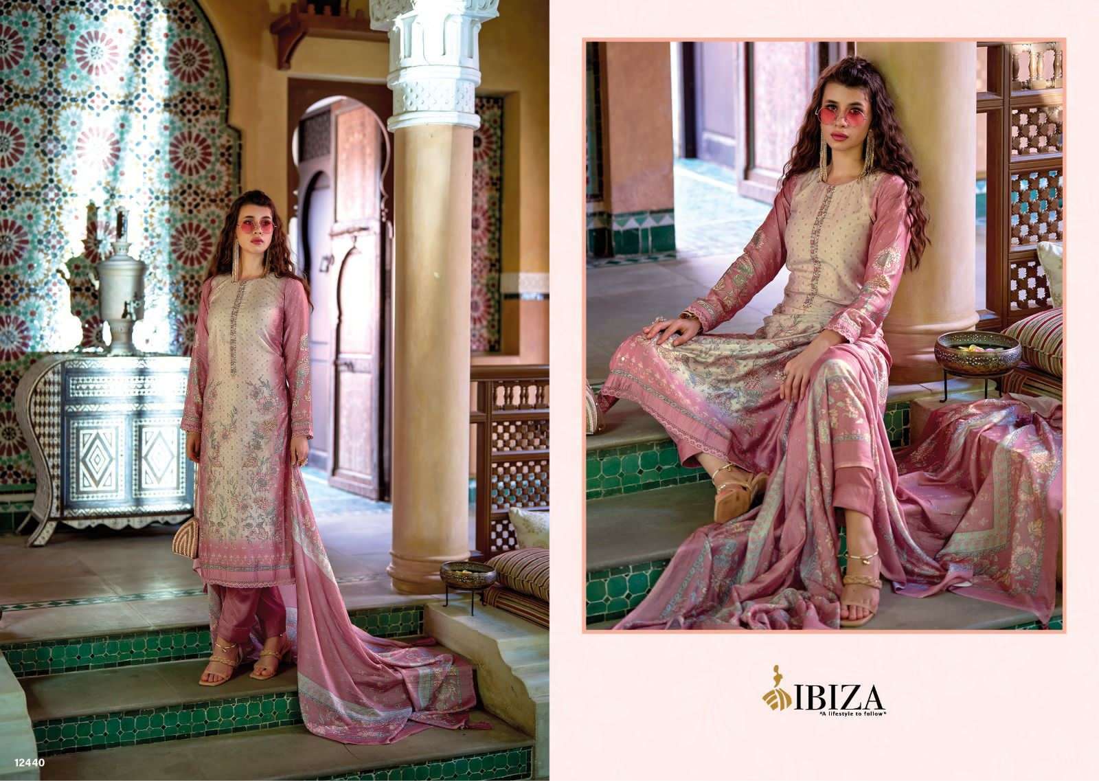 IZNIK BY IBIZA 12436 TO 12443 SERIES BEAUTIFUL SUITS STYLISH COLORFUL FANCY CASUAL WEAR & ETHNIC WEAR BEMBERG MUSLIN DRESSES AT WHOLESALE PRICE