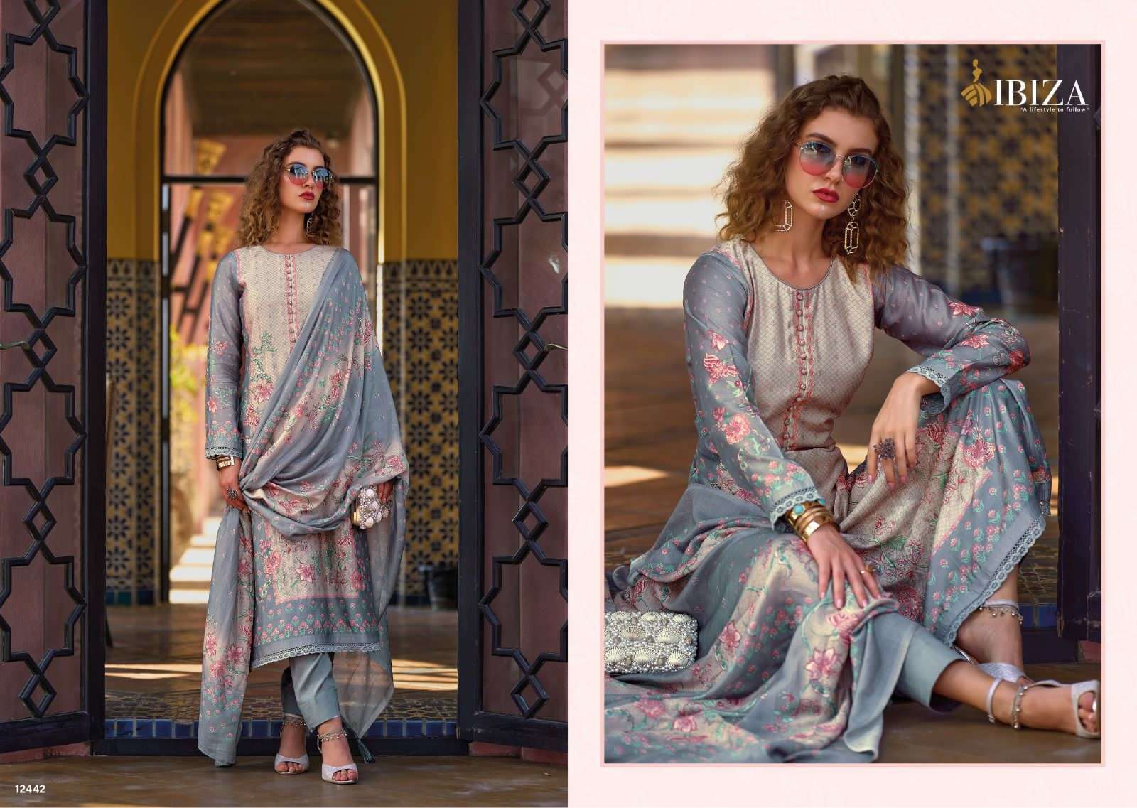 IZNIK BY IBIZA 12436 TO 12443 SERIES BEAUTIFUL SUITS STYLISH COLORFUL FANCY CASUAL WEAR & ETHNIC WEAR BEMBERG MUSLIN DRESSES AT WHOLESALE PRICE