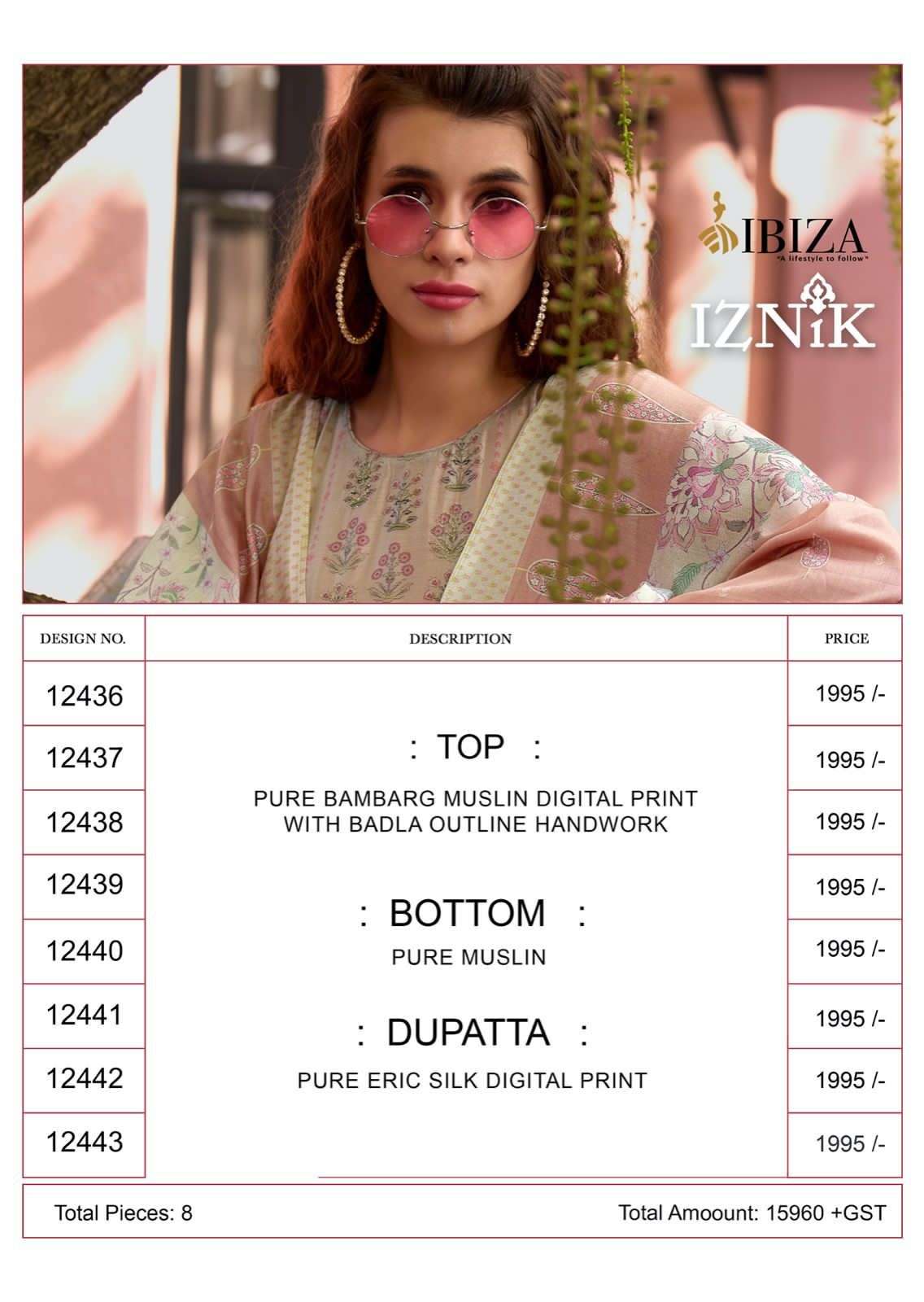 IZNIK BY IBIZA 12436 TO 12443 SERIES BEAUTIFUL SUITS STYLISH COLORFUL FANCY CASUAL WEAR & ETHNIC WEAR BEMBERG MUSLIN DRESSES AT WHOLESALE PRICE