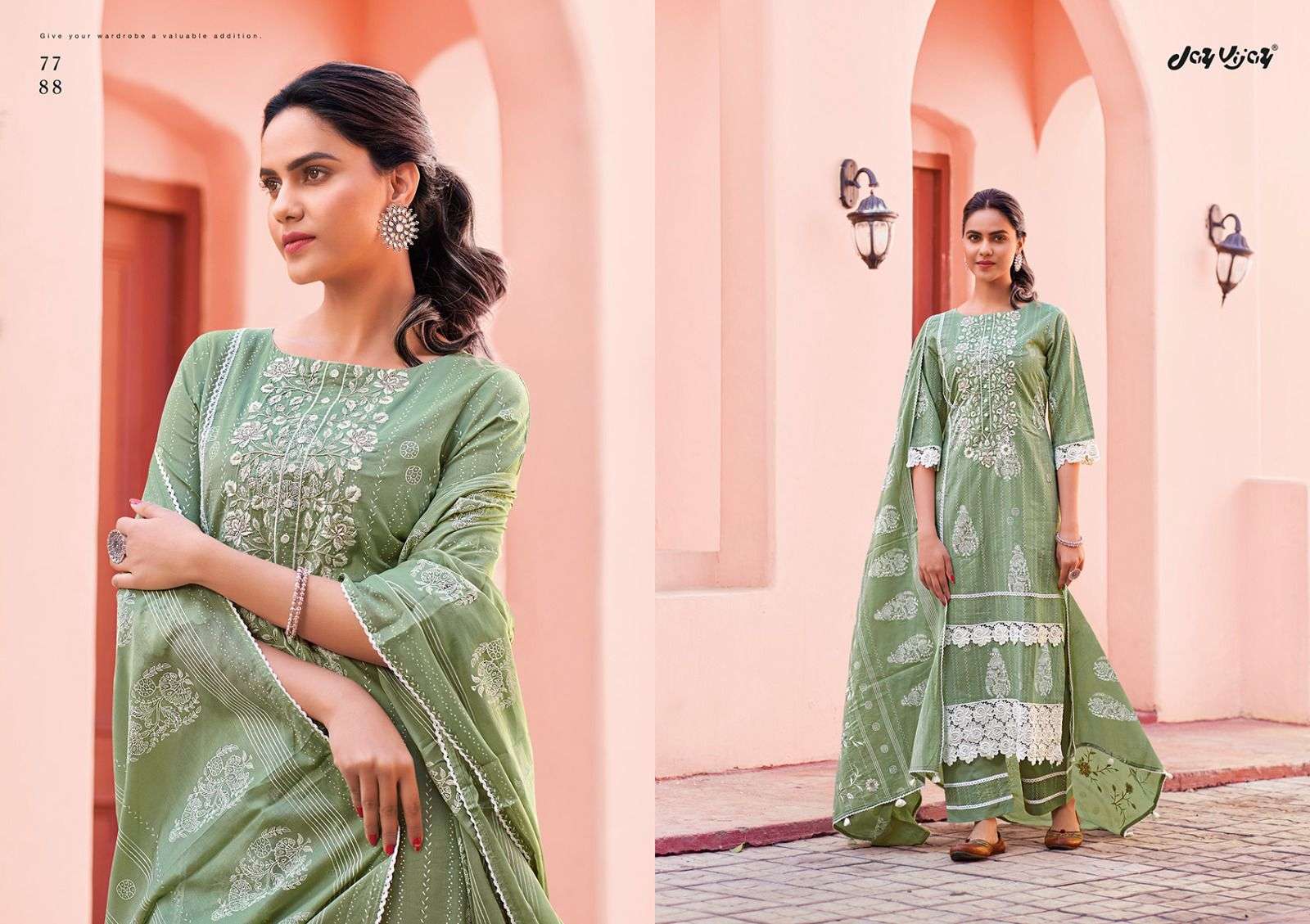 AMORENA BY JAY VIJAY PRINTS 7781 TO 7788 SERIES BEAUTIFUL SUITS COLORFUL STYLISH FANCY CASUAL WEAR & ETHNIC WEAR PURE COTTON DIGITAL PRINT DRESSES AT WHOLESALE PRICE