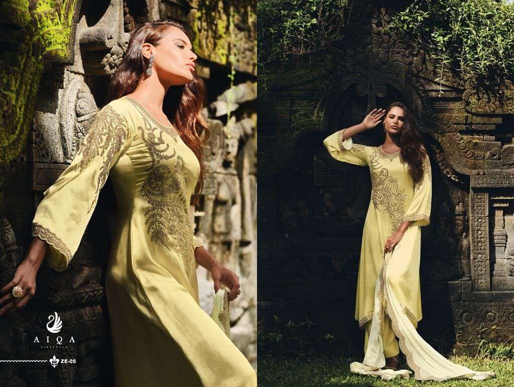 Zeenat By Aiqa 01 To 06 Series Beautiful Festive Suits Colorful Stylish Fancy Casual Wear & Ethnic Wear Prue Silk Satin Dresses At Wholesale Price