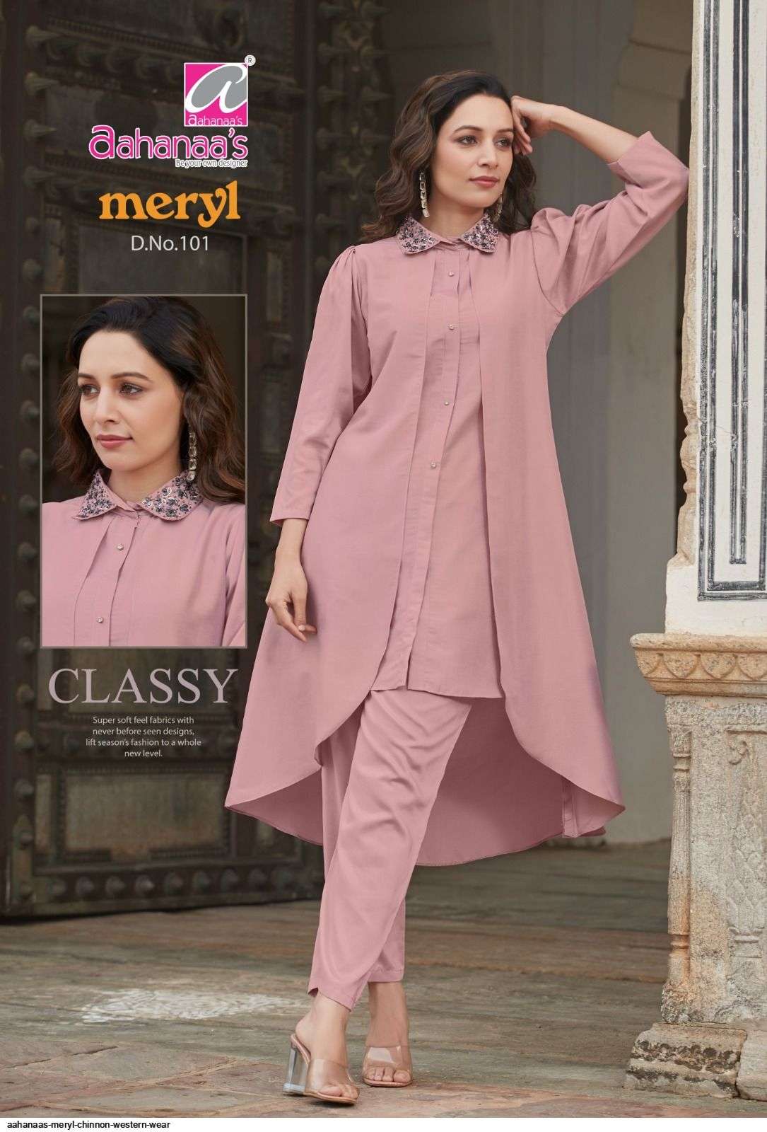 MERYL BY AAHANAAS 101 TO 106 SERIES DESIGNER STYLISH FANCY COLORFUL BEAUTIFUL PARTY WEAR & ETHNIC WEAR COLLECTION SILK KURTIS WITH BOTTOM AT WHOLESALE PRICE