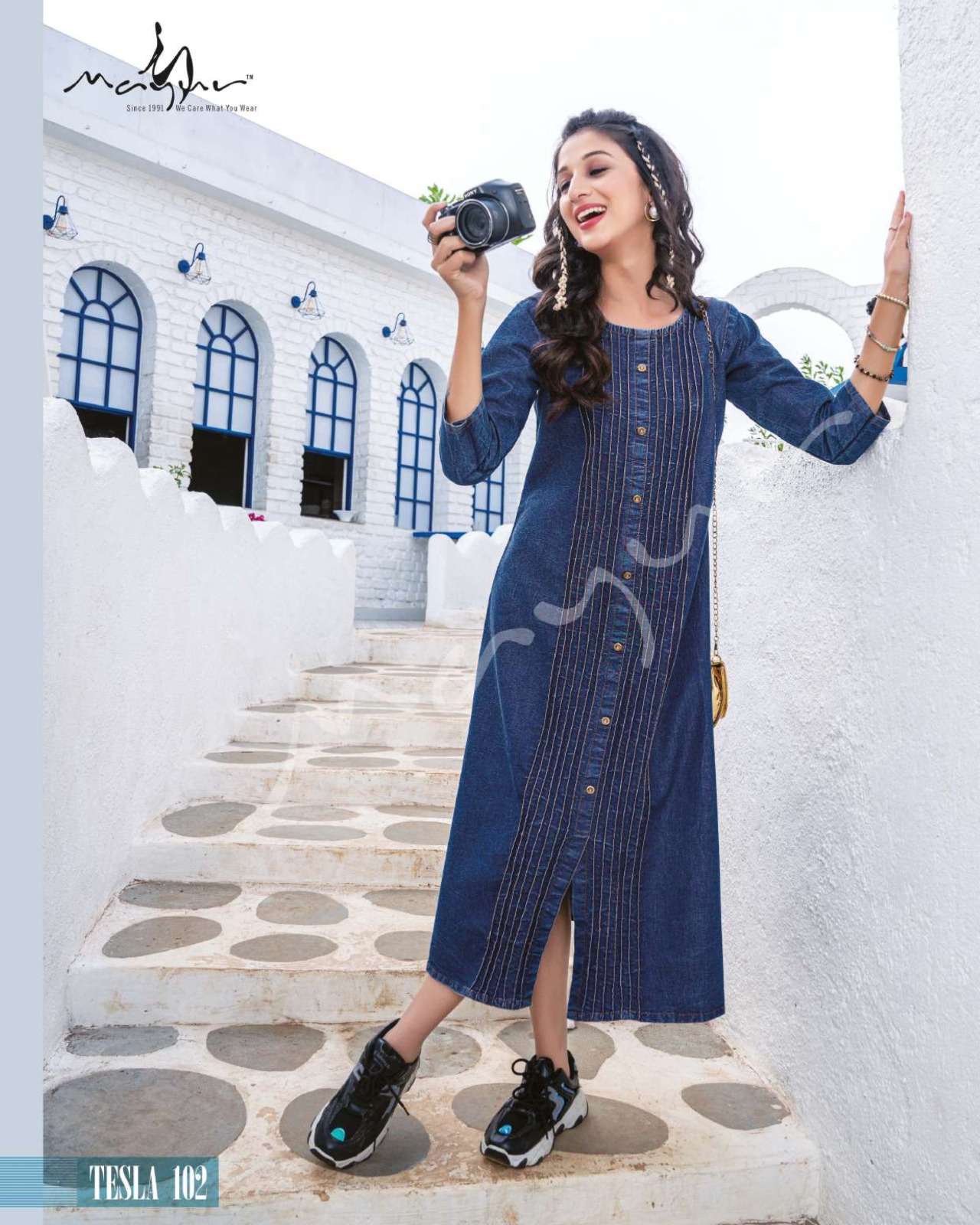 Tesla By Mayur 101 To 106 Series Designer Stylish Fancy Colorful Beautiful Party Wear & Ethnic Wear Collection Heavy Denim Kurtis At Wholesale Price