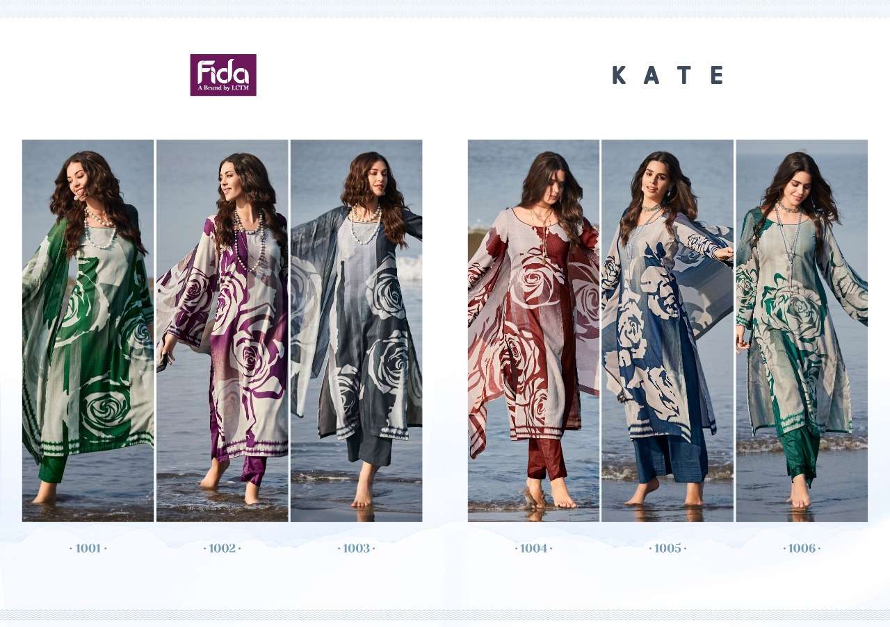 KATE BY FIDA 1001 TO 1006 SERIES BEAUTIFUL FESTIVE SUITS COLORFUL STYLISH FANCY CASUAL WEAR & ETHNIC WEAR COTTON SLUB DRESSES AT WHOLESALE PRICE