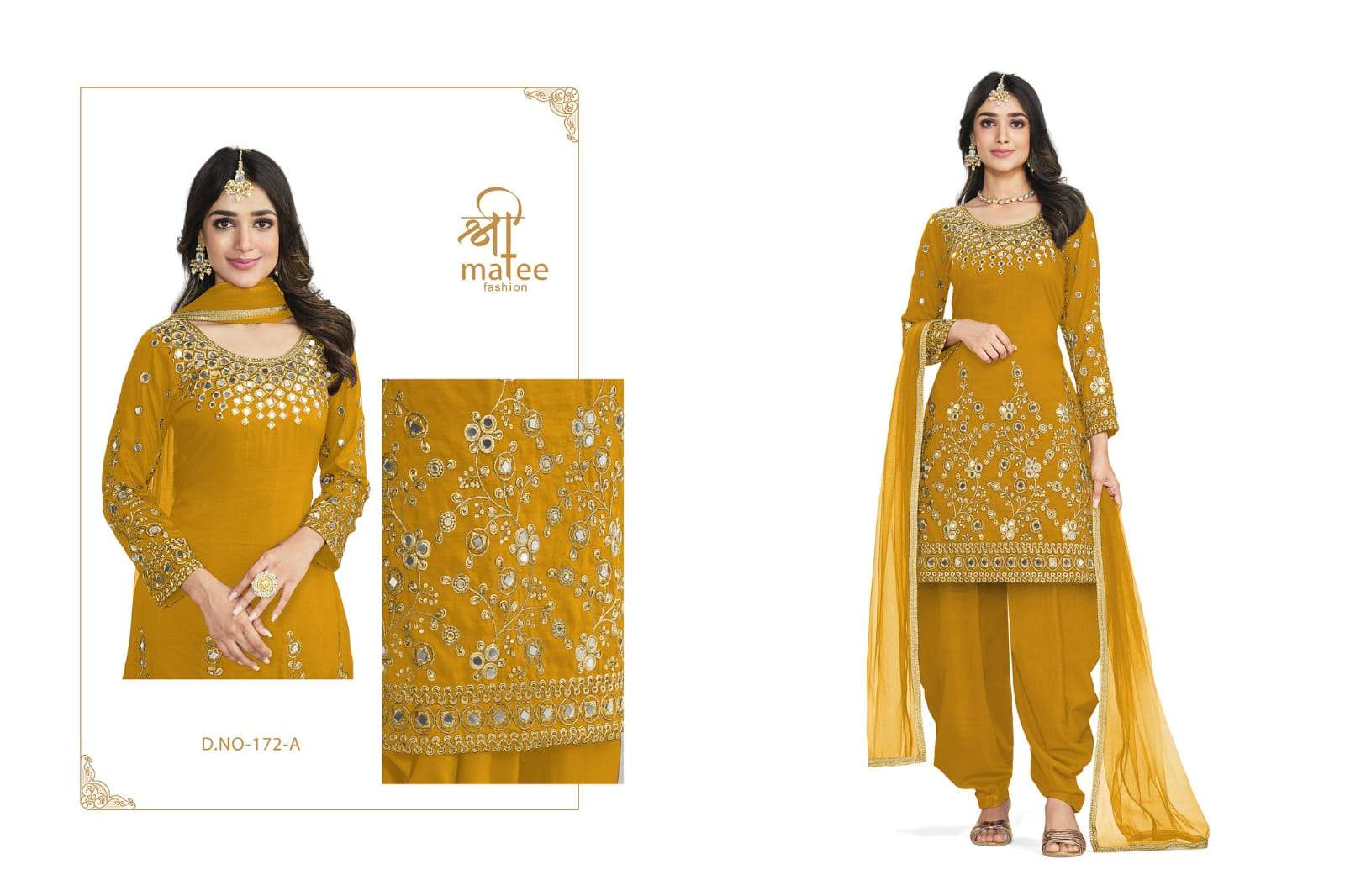 Mirror Vol-13 By Shree Matee Fashion 172-A To 172-D Series Beautiful Stylish Patiyala Suits Fancy Colorful Casual Wear & Ethnic Wear & Ready To Wear Soft Silk Dresses At Wholesale Price