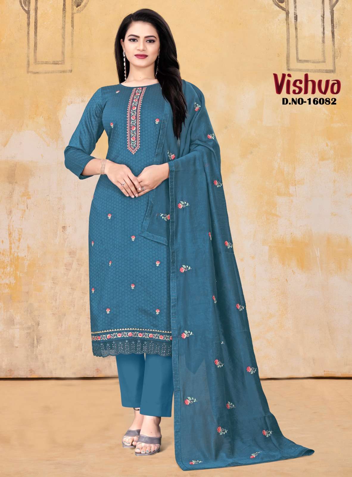 VISHVA BY PANCH RATNA 16081 TO 16084 SERIES FESTIVE SUITS BEAUTIFUL FANCY COLORFUL STYLISH PARTY WEAR & OCCASIONAL WEAR VISCOSE SILK DRESSES AT WHOLESALE PRICE