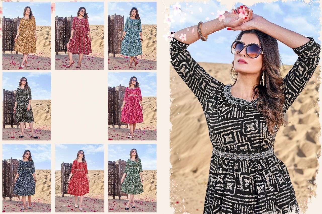 CARNIVAL BY PARI 1001 TO 1008 SERIES DESIGNER STYLISH FANCY COLORFUL BEAUTIFUL PARTY WEAR & ETHNIC WEAR COLLECTION RAYON PRINT KURTIS AT WHOLESALE PRICE