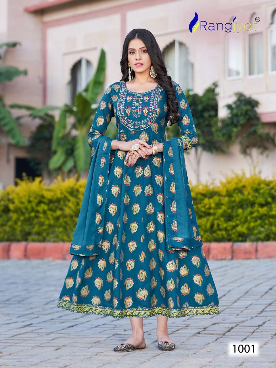 Janvi By Rangjyot Fashion 1001 To 1008 Series Designer Stylish Fancy Colorful Beautiful Party Wear & Ethnic Wear Collection Rayon Slub Gowns With Dupatta At Wholesale Price