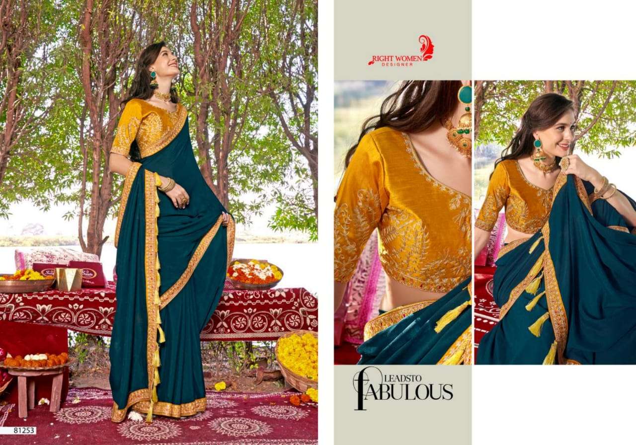 AARUSHI VOL-2 BY RIGHT WOMEN 81251 TO 81258 SERIES INDIAN TRADITIONAL WEAR COLLECTION BEAUTIFUL STYLISH FANCY COLORFUL PARTY WEAR & OCCASIONAL WEAR FANCY SAREES AT WHOLESALE PRICE