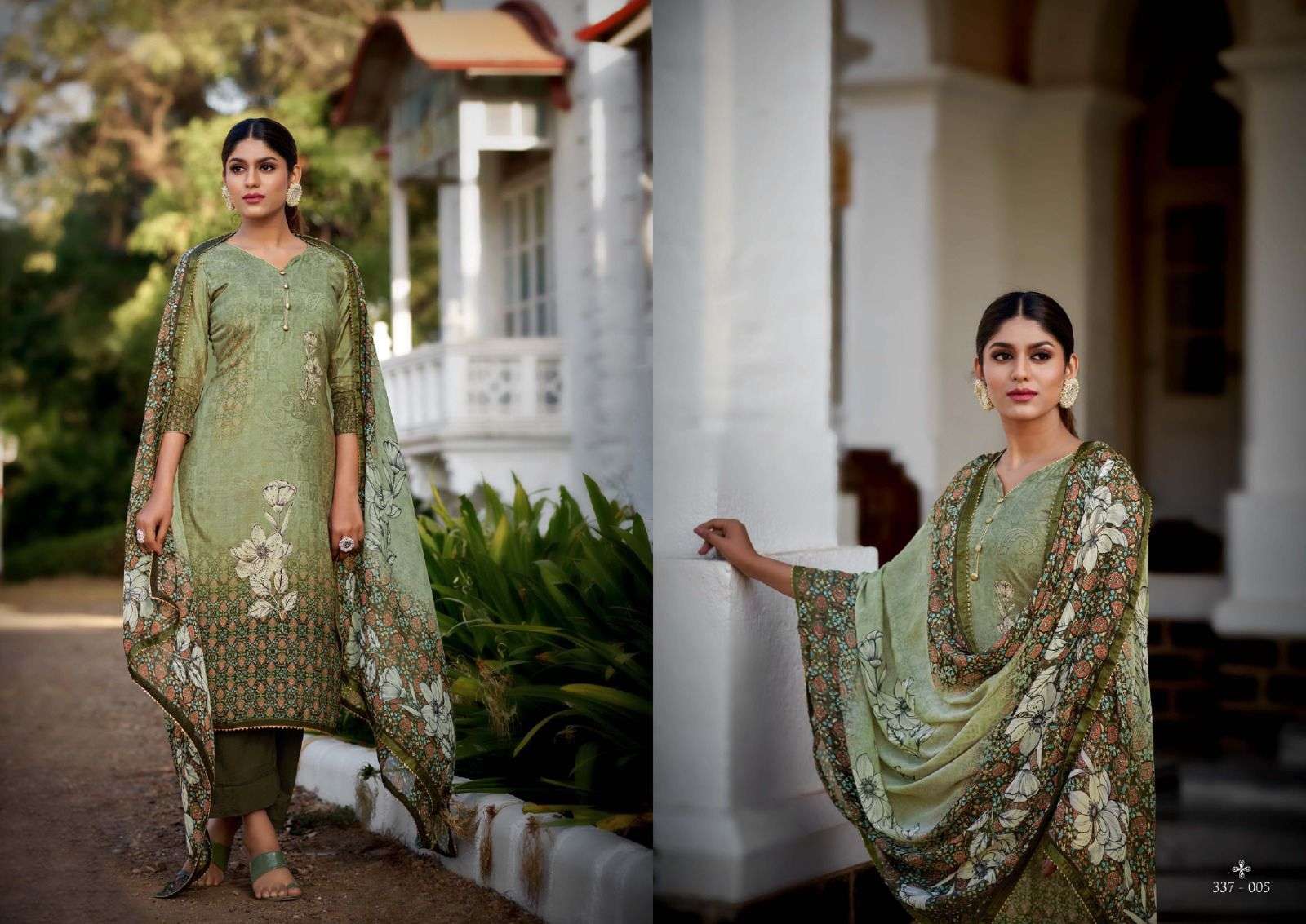 ULFAT BY SARGAM PRINTS 337-001 TO 337-006 SERIES BEAUTIFUL SUITS STYLISH COLORFUL FANCY CASUAL WEAR & ETHNIC WEAR PURE MUSLIN DRESSES AT WHOLESALE PRICE