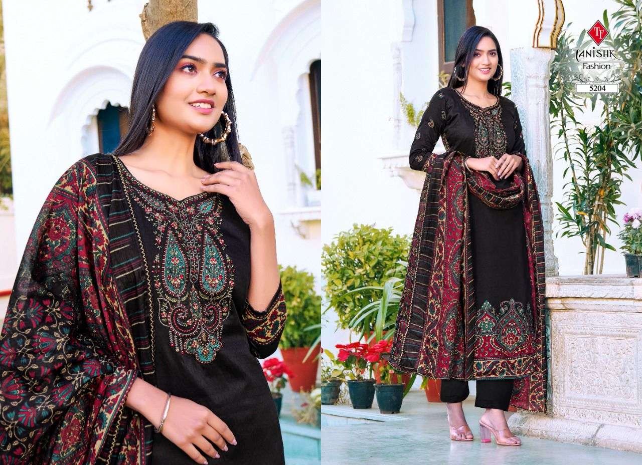MEHRAAZ VOL-2 BY TANISHK FASHION 5201 TO 5208 SERIES BEAUTIFUL SUITS STYLISH COLORFUL FANCY CASUAL WEAR & ETHNIC WEAR PURE JAM PRINT EMBROIDERED DRESSES AT WHOLESALE PRICE