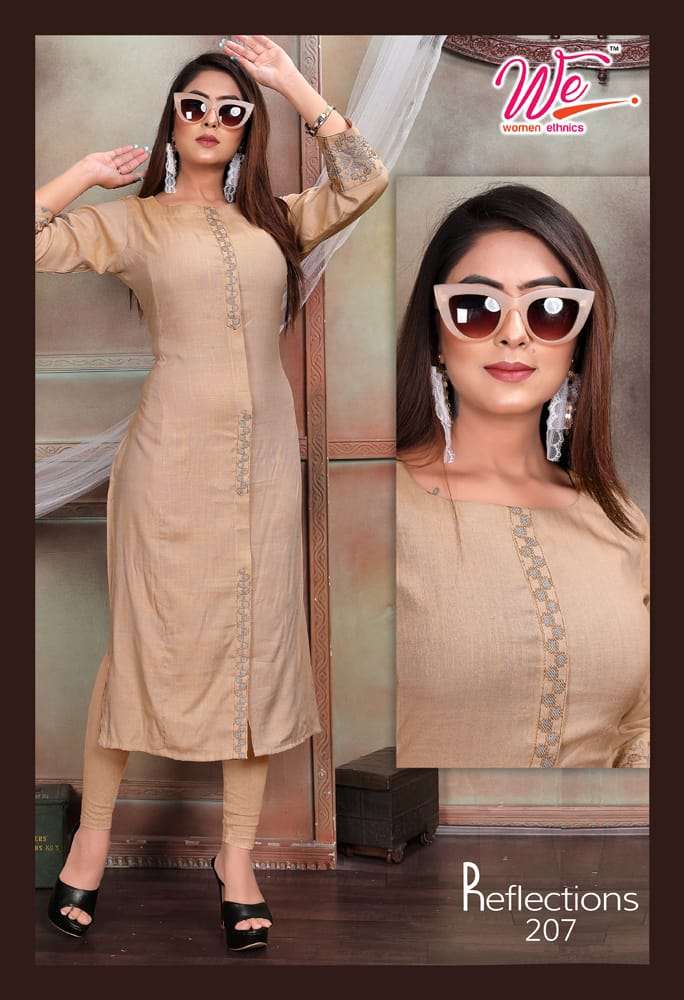 REFLECTIONS BY WOMEN ETHNIC 201 TO 208 SERIES BEAUTIFUL STYLISH FANCY COLORFUL CASUAL WEAR & ETHNIC WEAR RAYON PASHMINA KURTIS AT WHOLESALE PRICE