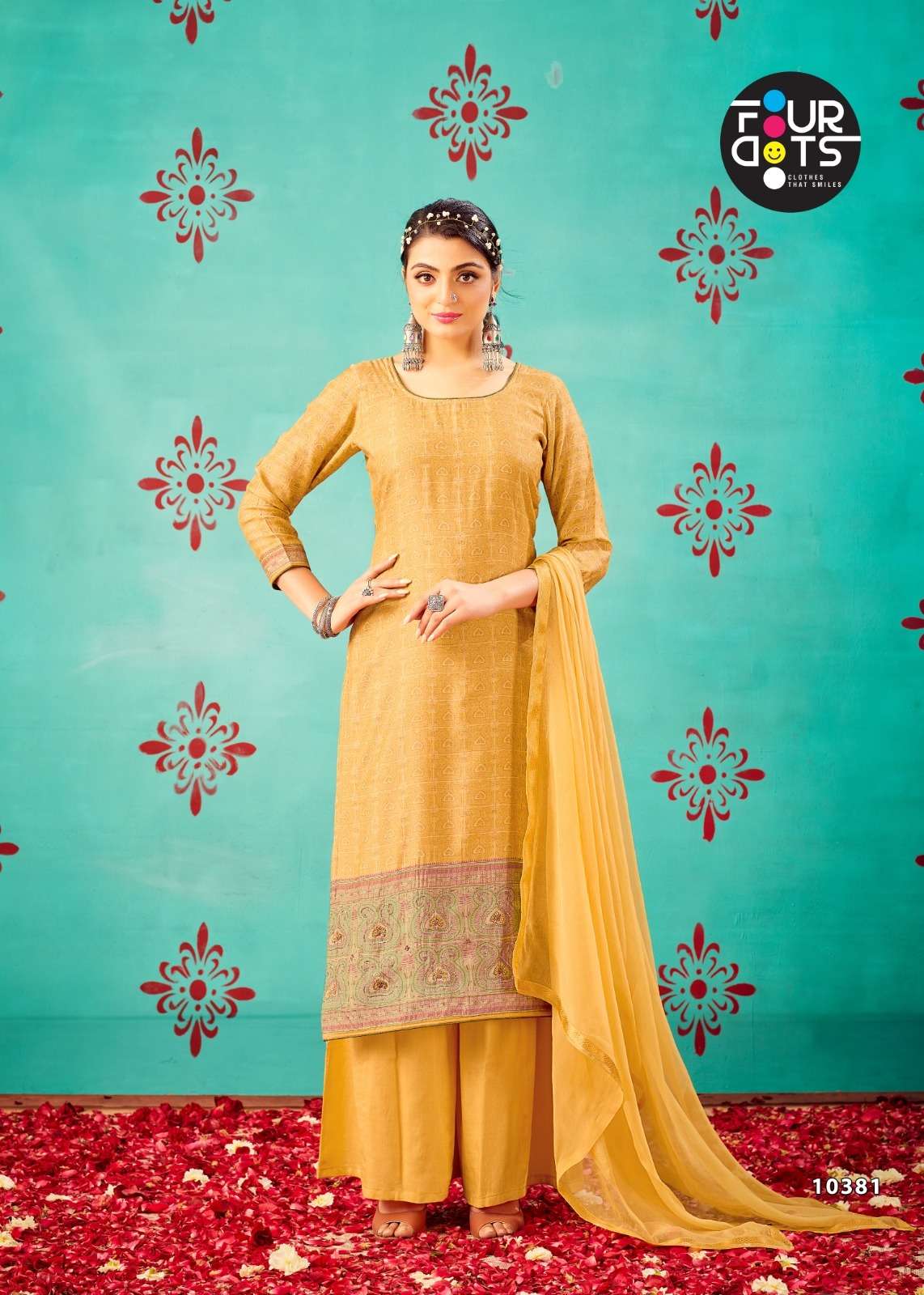 Falguni By Four Dots 10381 To 10385 Series Beautiful Stylish Suits Fancy Colorful Casual Wear & Ethnic Wear & Ready To Wear Pure Muslin Digital Print Dresses At Wholesale Price