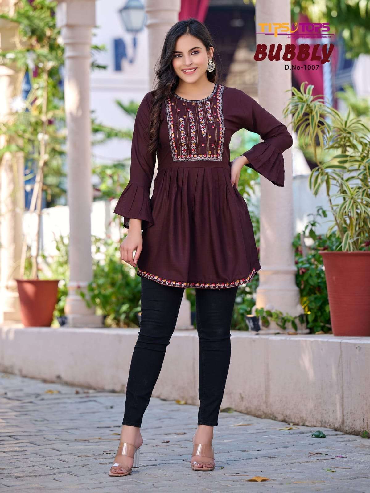 BUBBLY VOL-10 BY TIPS AND TOPS 1001 TO 1009 SERIES DESIGNER STYLISH FANCY COLORFUL BEAUTIFUL PARTY WEAR & ETHNIC WEAR COLLECTION RAYON SLUB EMBROIDERY TOPS AT WHOLESALE PRICE