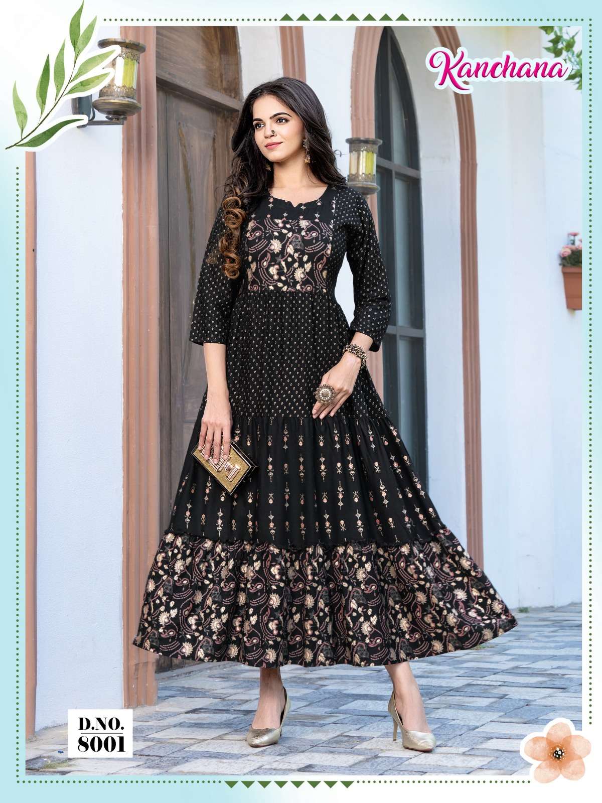 Black Heavy Embroidered Anarkali Suit  Maharani