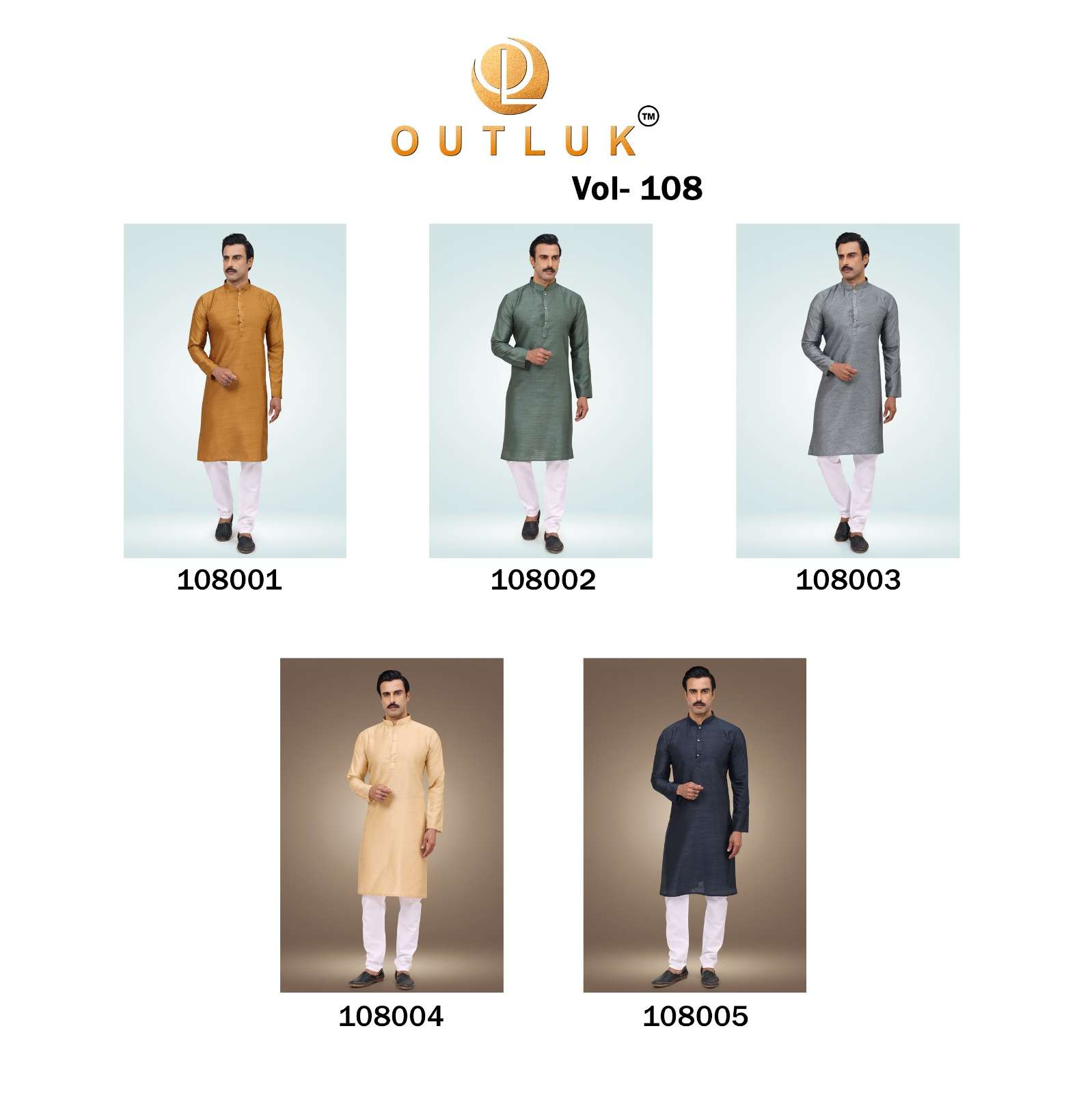 Outluk Vol-108 By Fashid Wholesale 108001 To 108005 Series Beautiful Colorful Stylish Fancy Casual Wear & Ethnic Wear & Ready To Wear Silk Kurtas With Pajamas At Wholesale Price