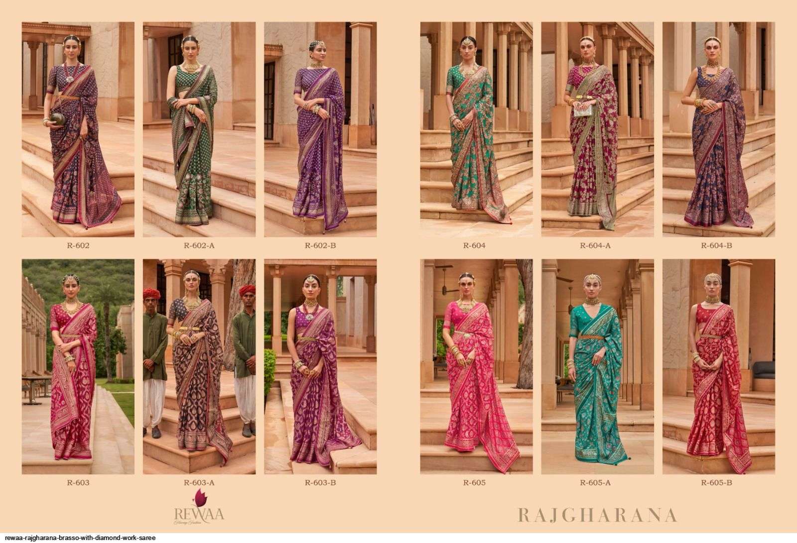Rajgharana By Rewaa Indian Traditional Wear Collection Beautiful Stylish Fancy Colorful Party Wear & Occasional Wear Brasso Sarees At Wholesale Price
