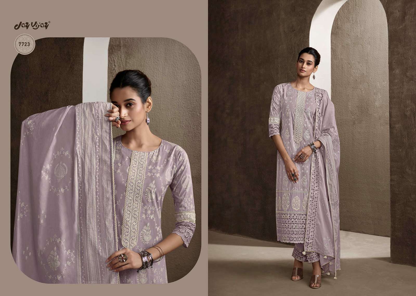 Shehnaaz By Jay Vijay Prints 7721 To 7728 Series Designer Festive Suits Beautiful Stylish Fancy Colorful Party Wear & Occasional Wear Pure Cotton Embroidered Dresses At Wholesale Price