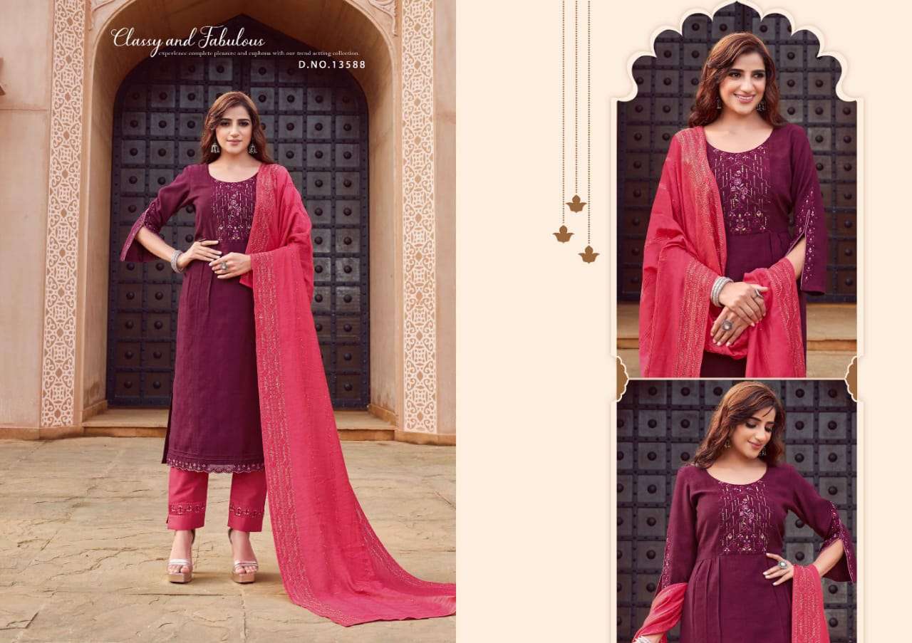 Dream By Kalaroop 13586 To 13591 Series Designer Festive Suits Beautiful Stylish Fancy Colorful Party Wear & Occasional Wear Heavy Rayon Dresses At Wholesale Price